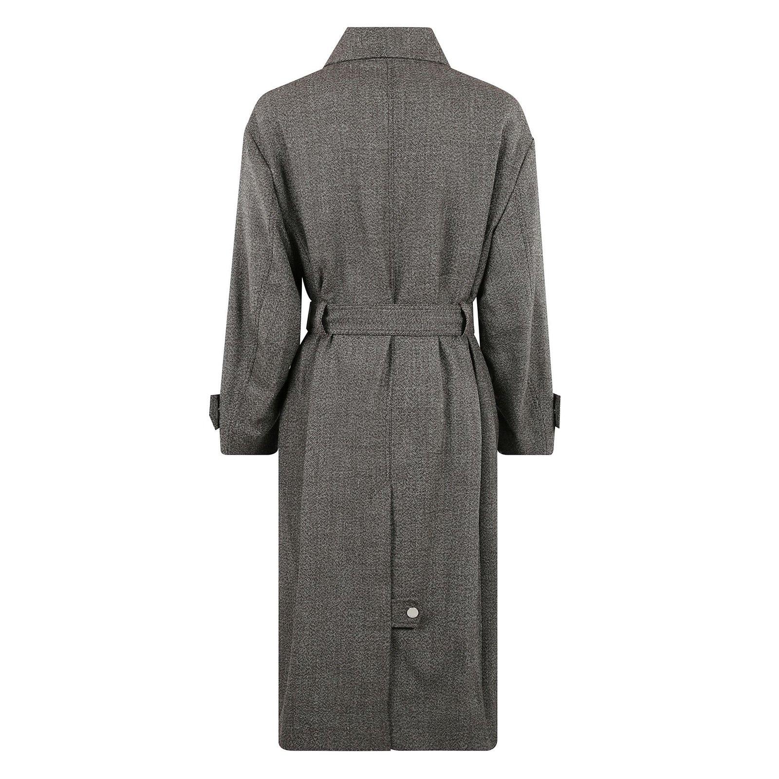 Shop Ami Alexandre Mattiussi Paris Long-sleeved Belted Coat In Brown