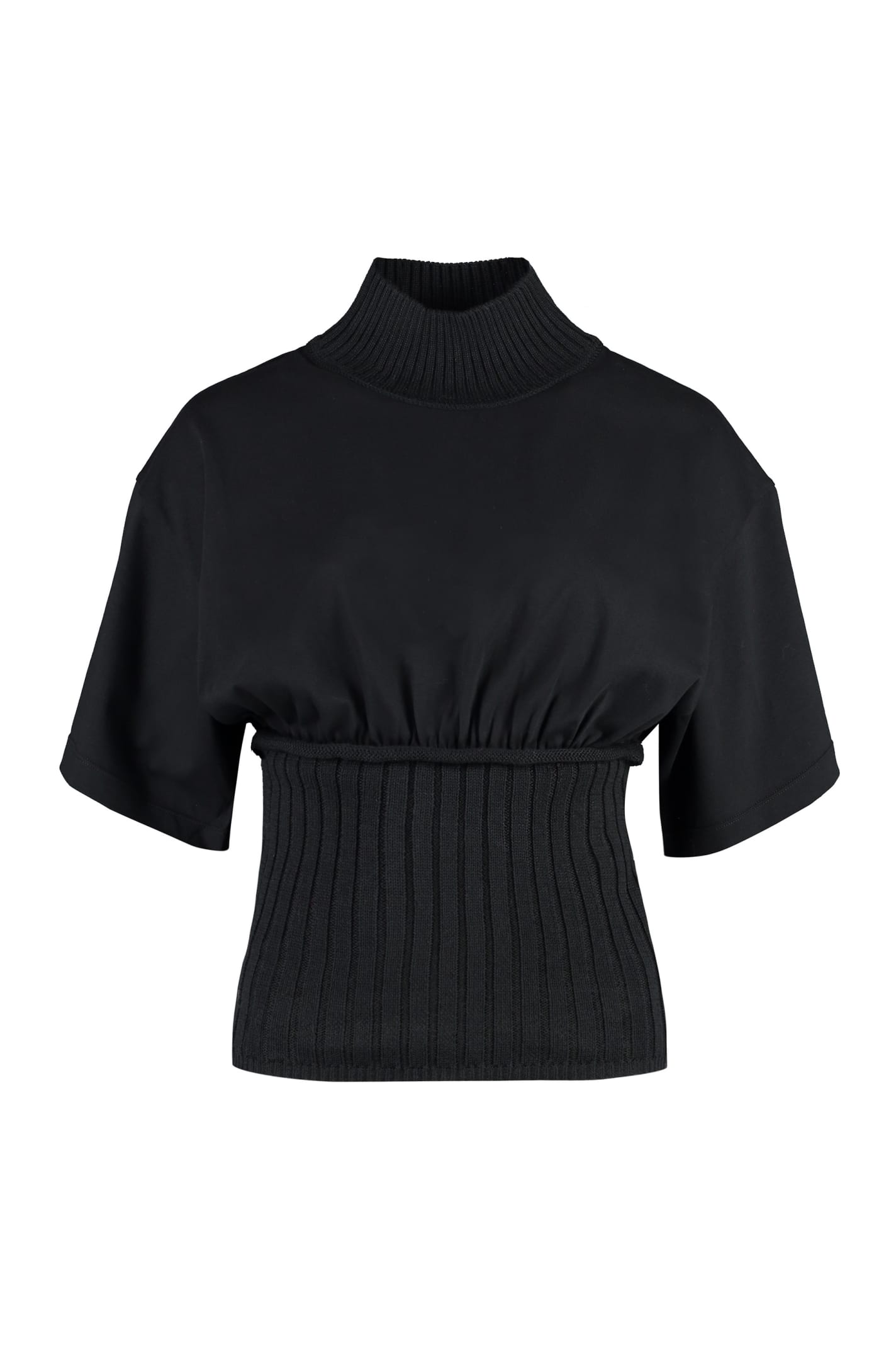 Mm6 Maison Margiela Wool Blend T-shirt In Black