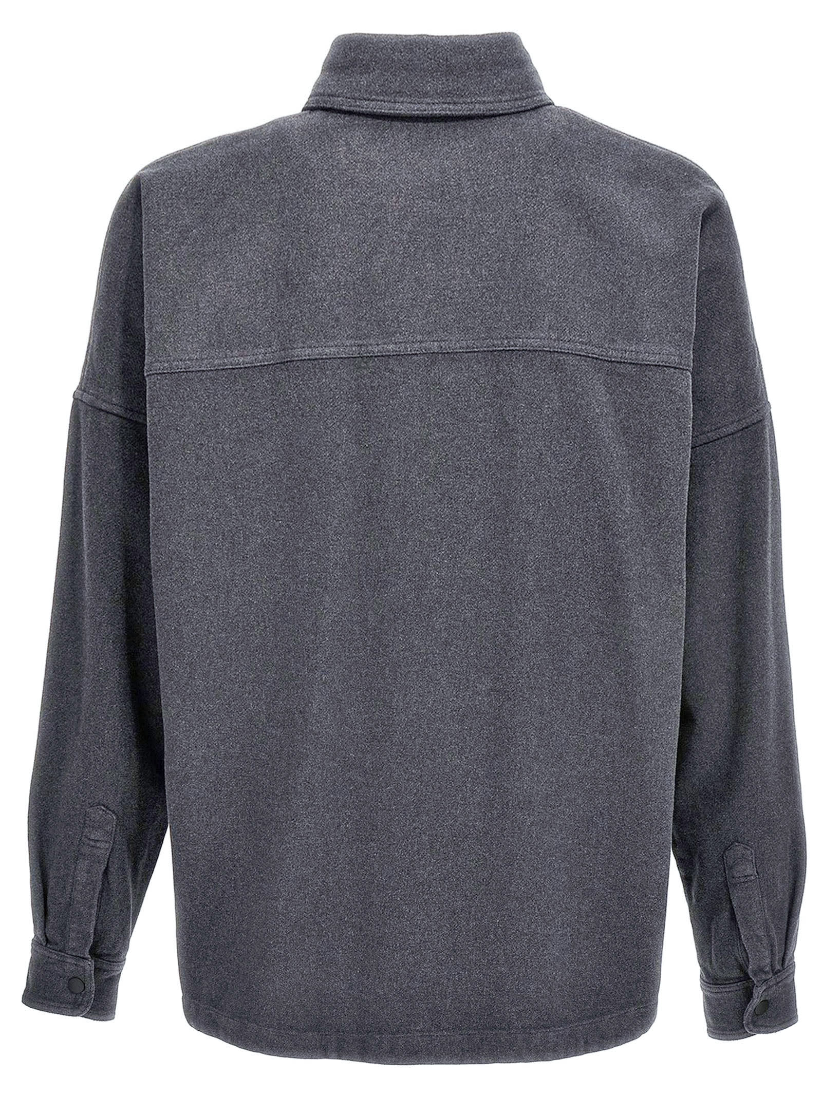 Palm Angels Logo-print Shirt Jacket In Grigio