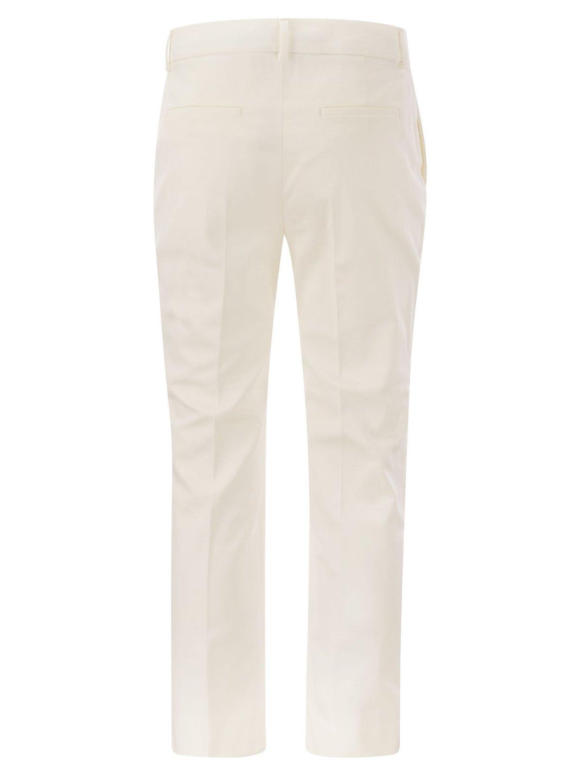 Shop Sportmax High Waist Straight Leg Trousers In White