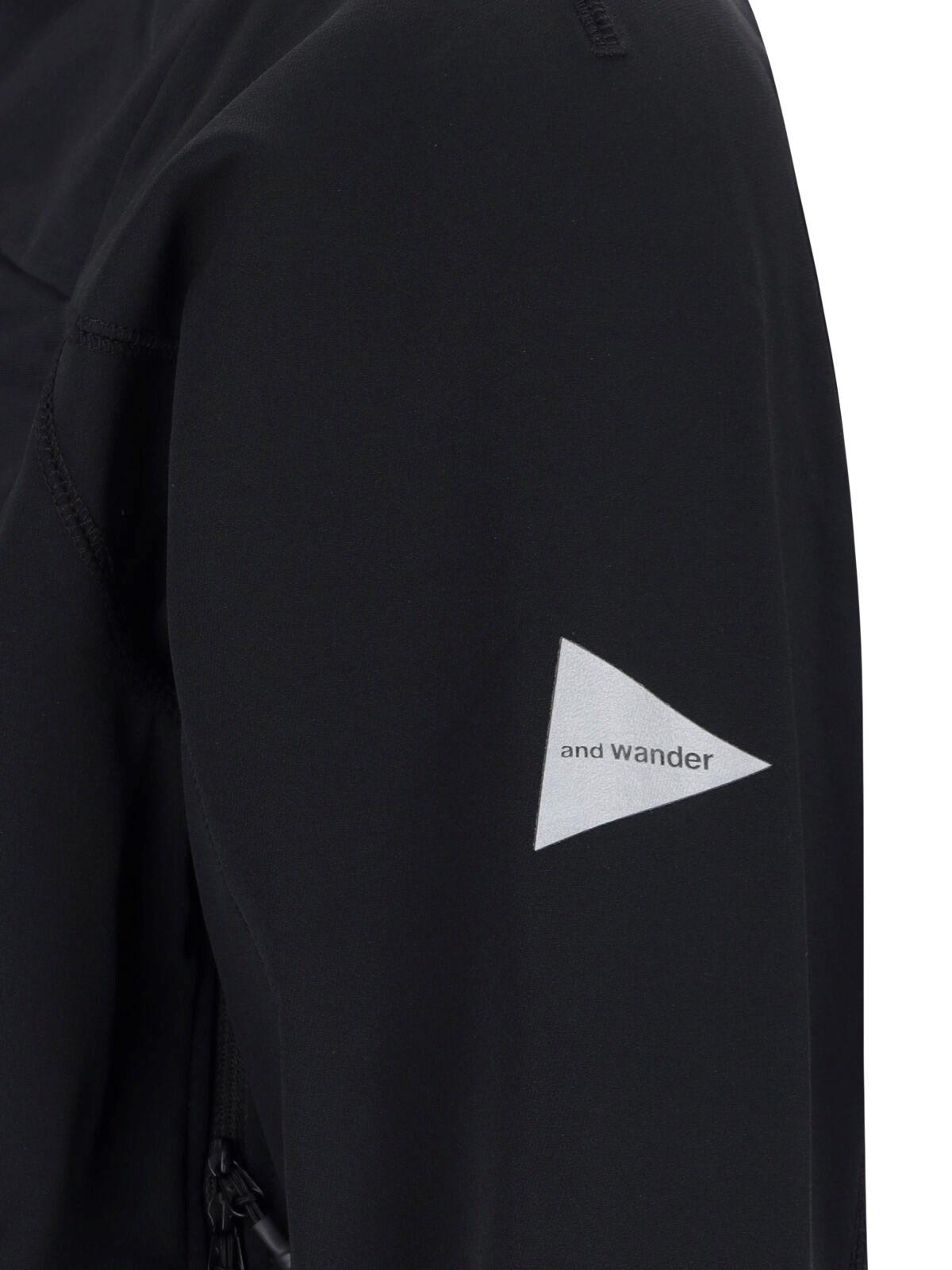And Wander Technical Hooded Jacket In Black