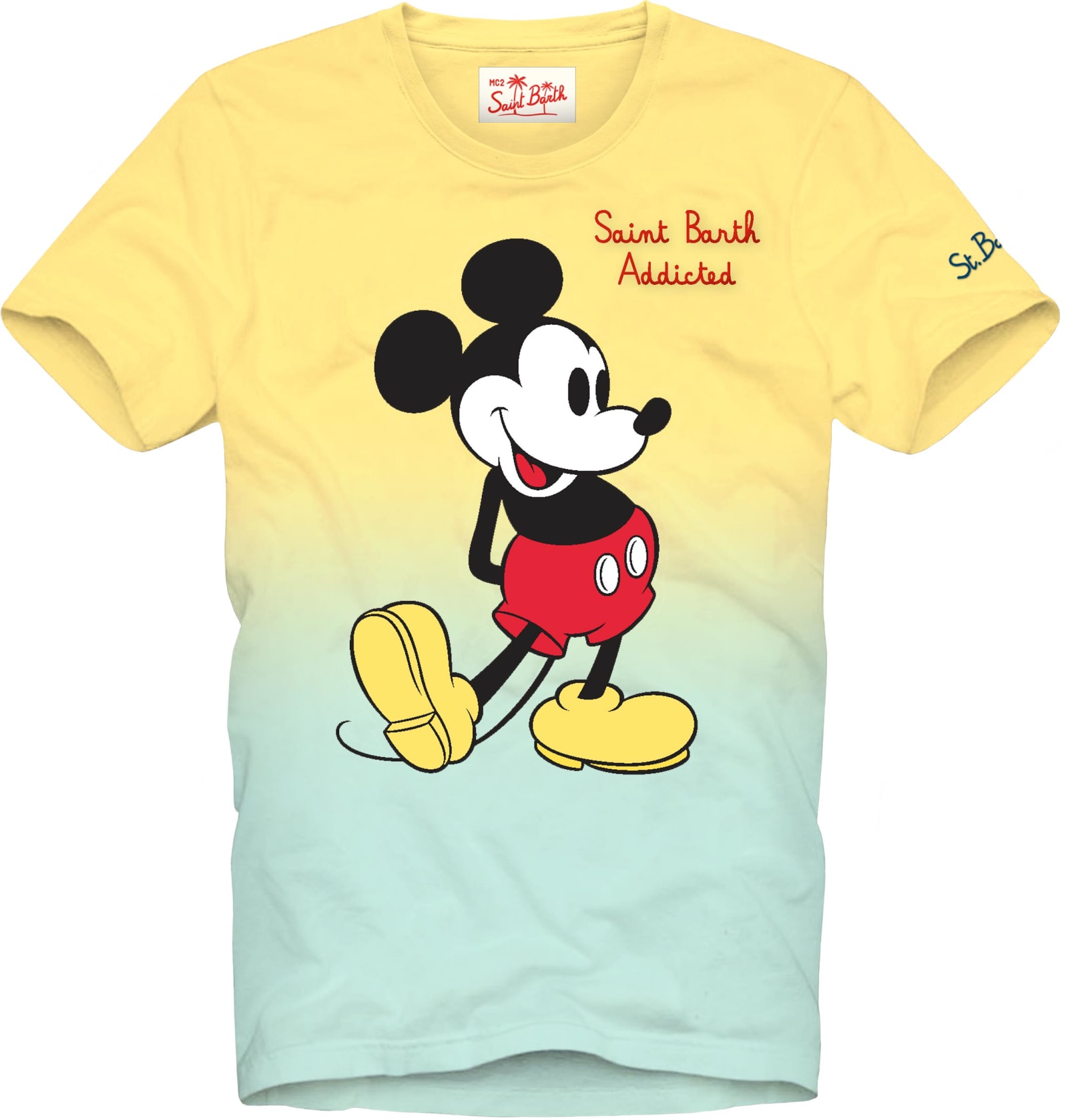 Mc2 Saint Barth Kids' Boy T-shirt With Mickey Mouse Print ©disney Special Edition In Yellow