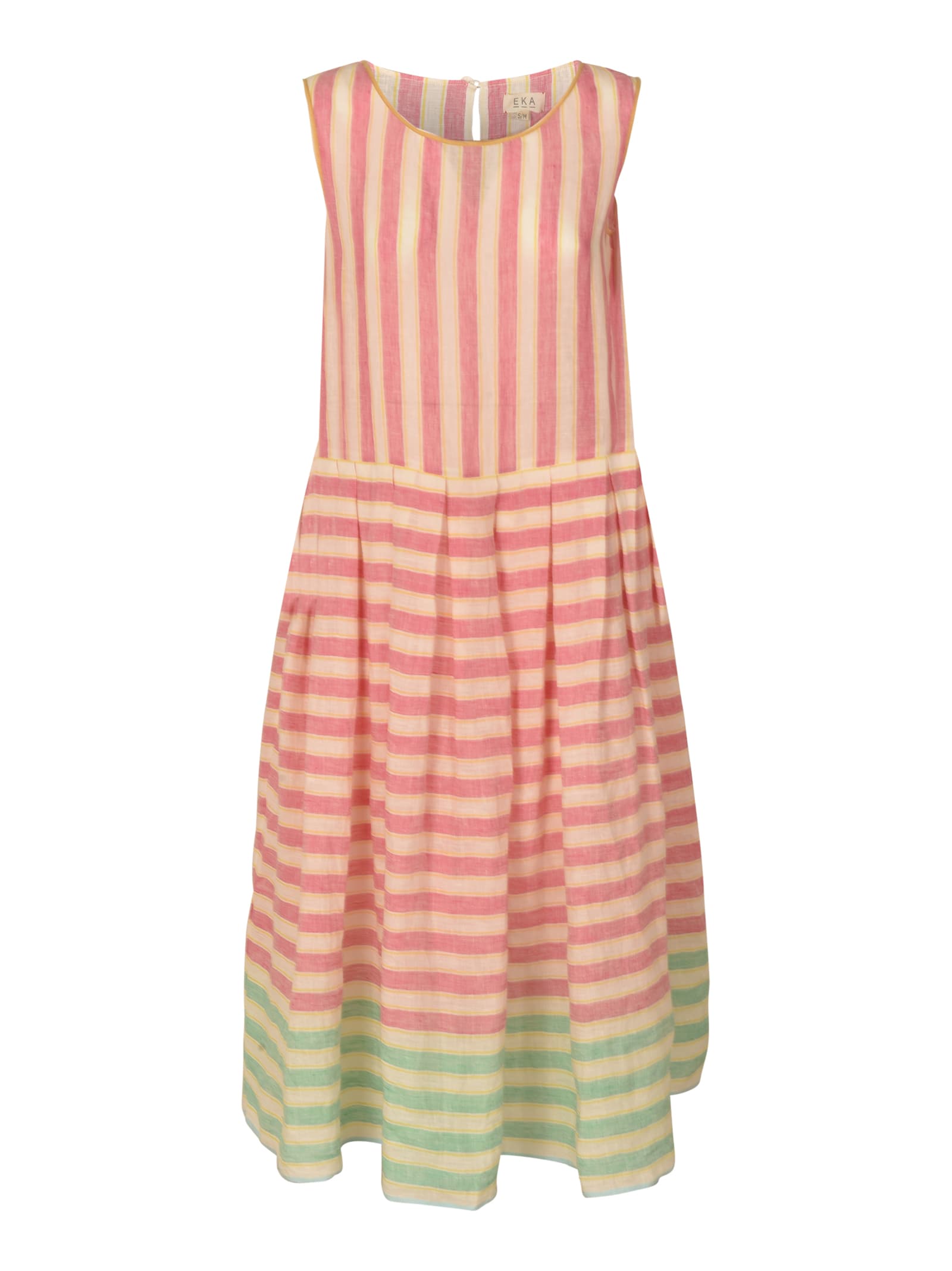 Eka Stripe Print Dress In Cherry