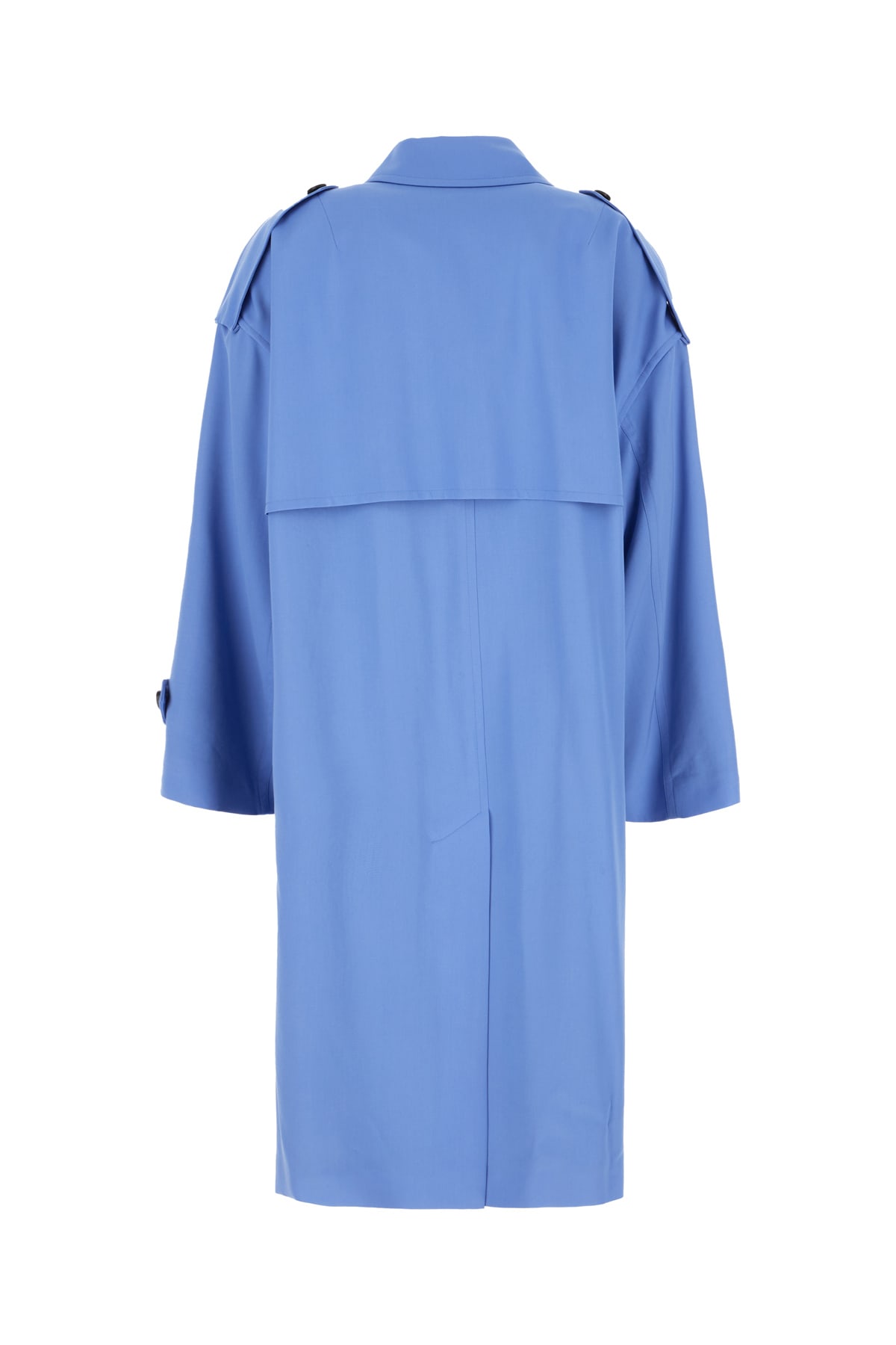 Dries Van Noten Military Style Trench Coat Epaulettes In Blue