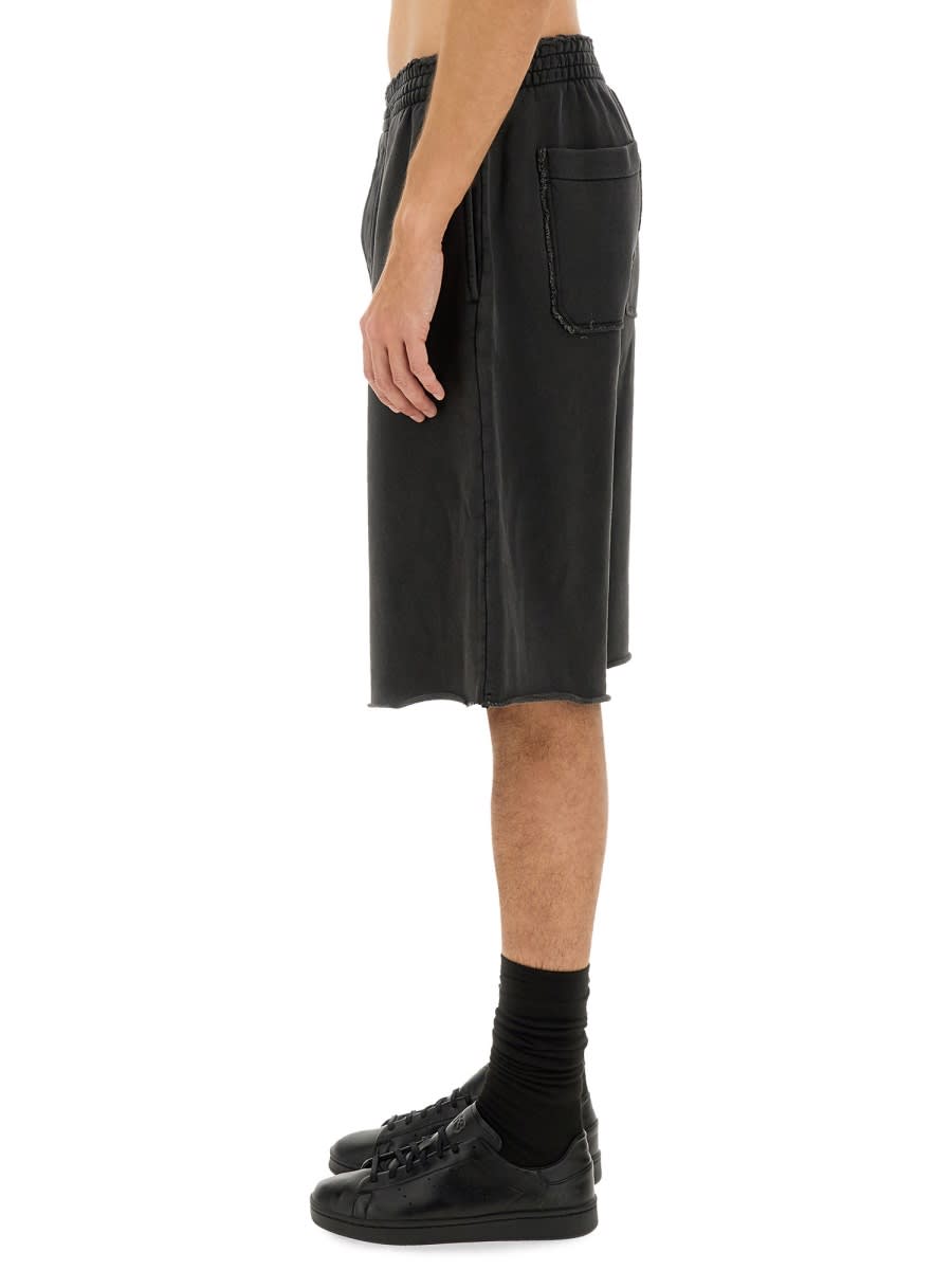 Helmut Lang Relaxed-fit Black Shorts With Flared Leg