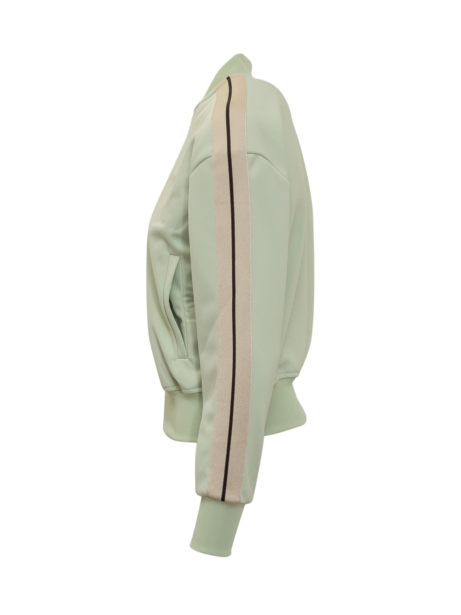 Shop Palm Angels Track Bomber Jacket In Mint Off White
