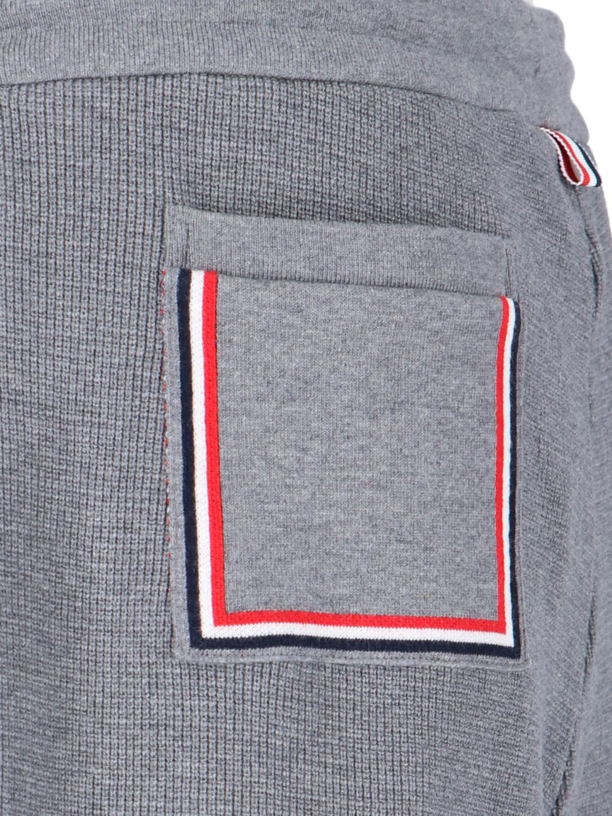 Shop Thom Browne Logo Jogger Shorts In Gray