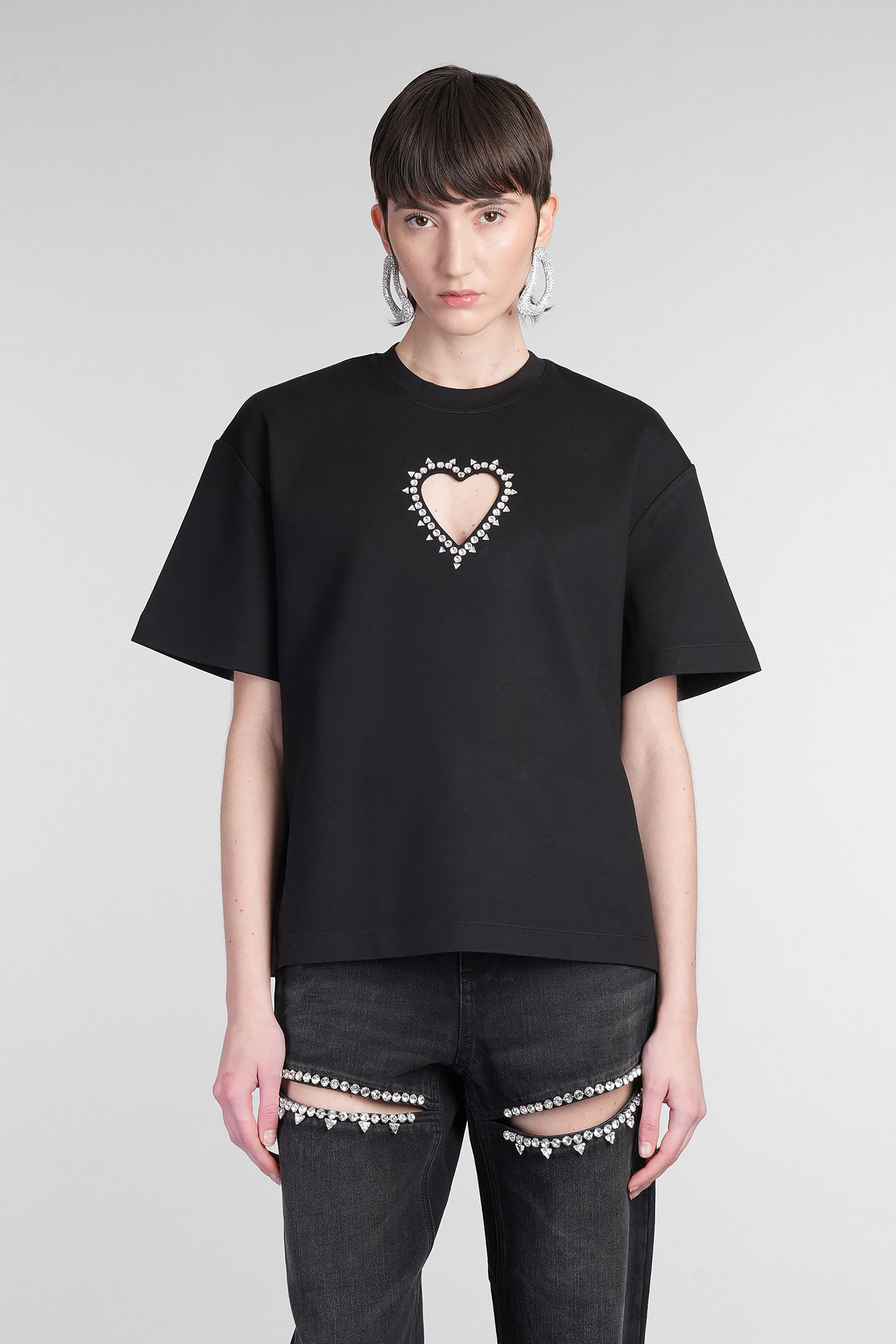 T-shirt In Black Cotton