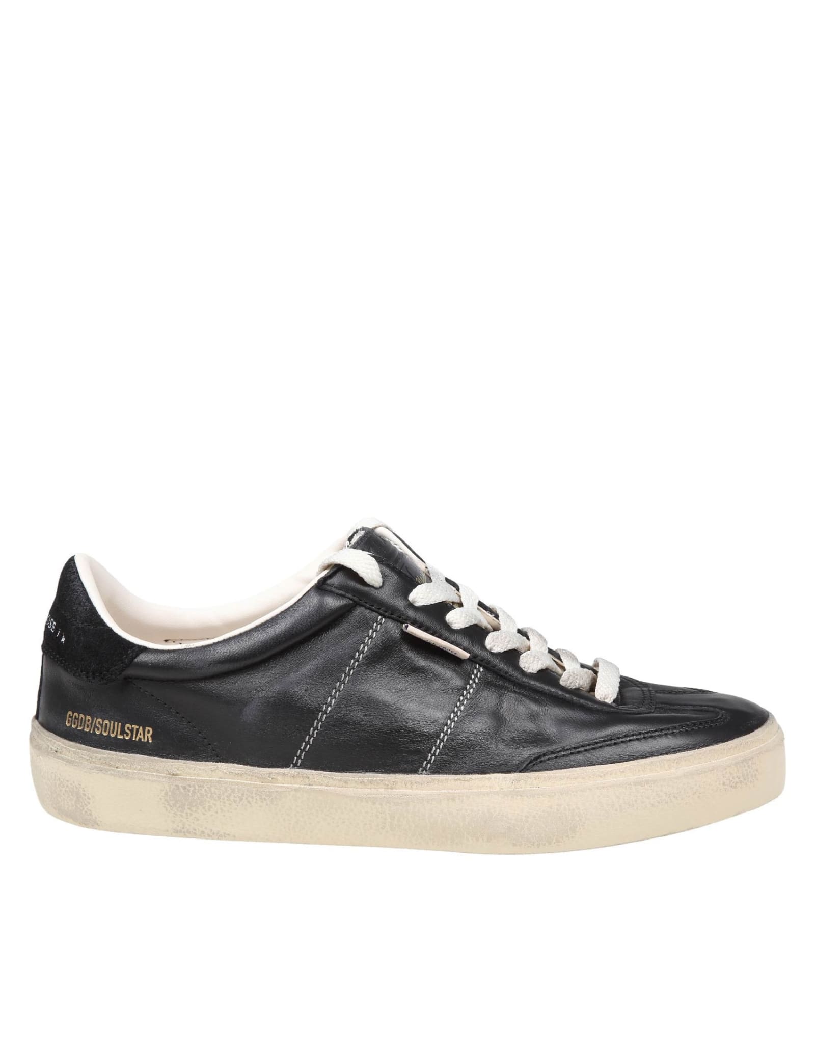 Shop Golden Goose Soul Star Sneakers In Black Leather