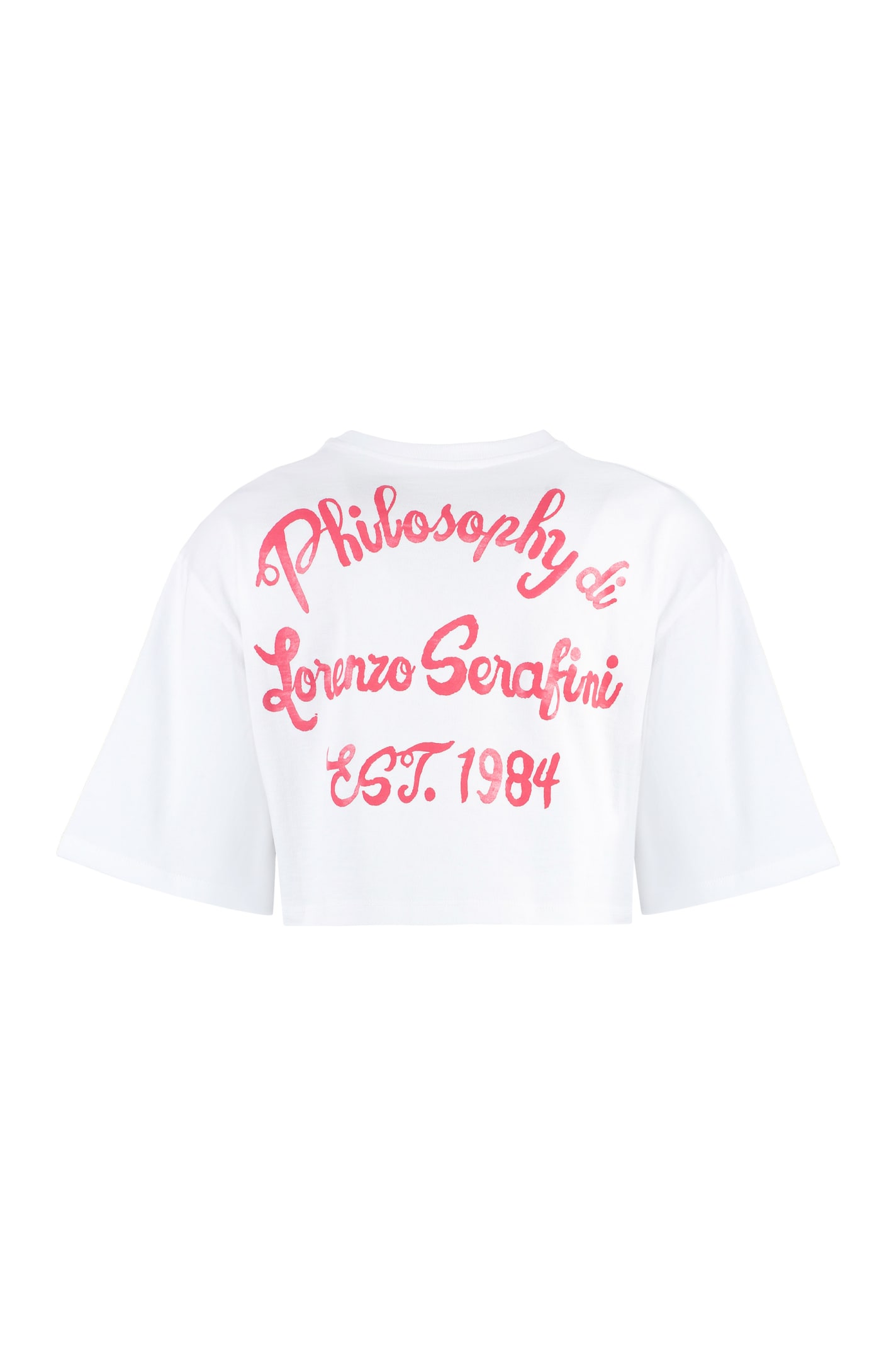 Shop Philosophy Di Lorenzo Serafini Logo Detail Cropped T-shirt In White