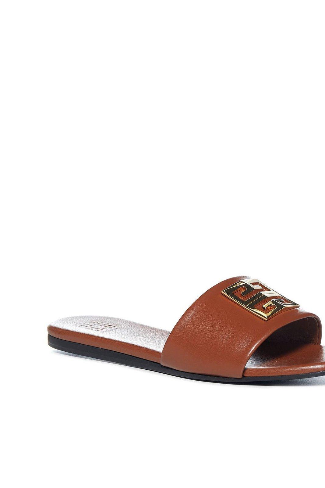 Shop Givenchy 4g Motif Flat Sandals In Brown