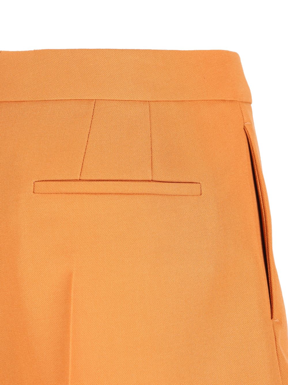 Fendi Wool Tailored Shorts Pleated Pockets Belt Loops In Orange
