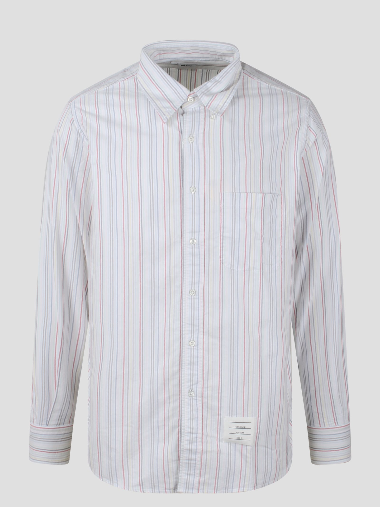 Shop Thom Browne Straight Fit Shirt In University Stripe Oxford In Multicolour