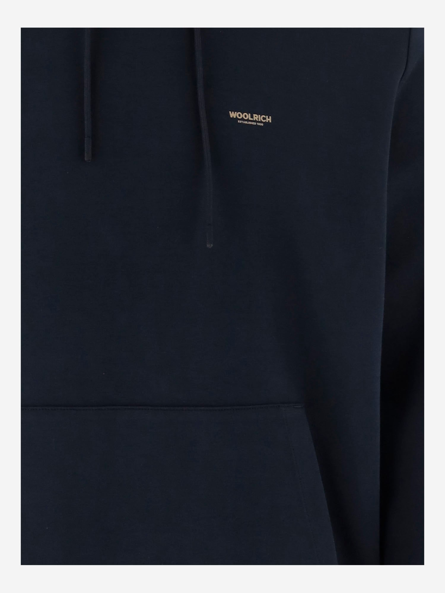 Woolrich Stretch Cotton Blend Sweatshirt With Logo In Blue