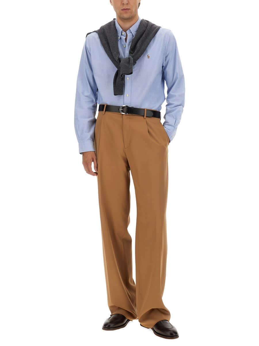 Polo Ralph Lauren Shirt Collared Long Sleeves In Blue