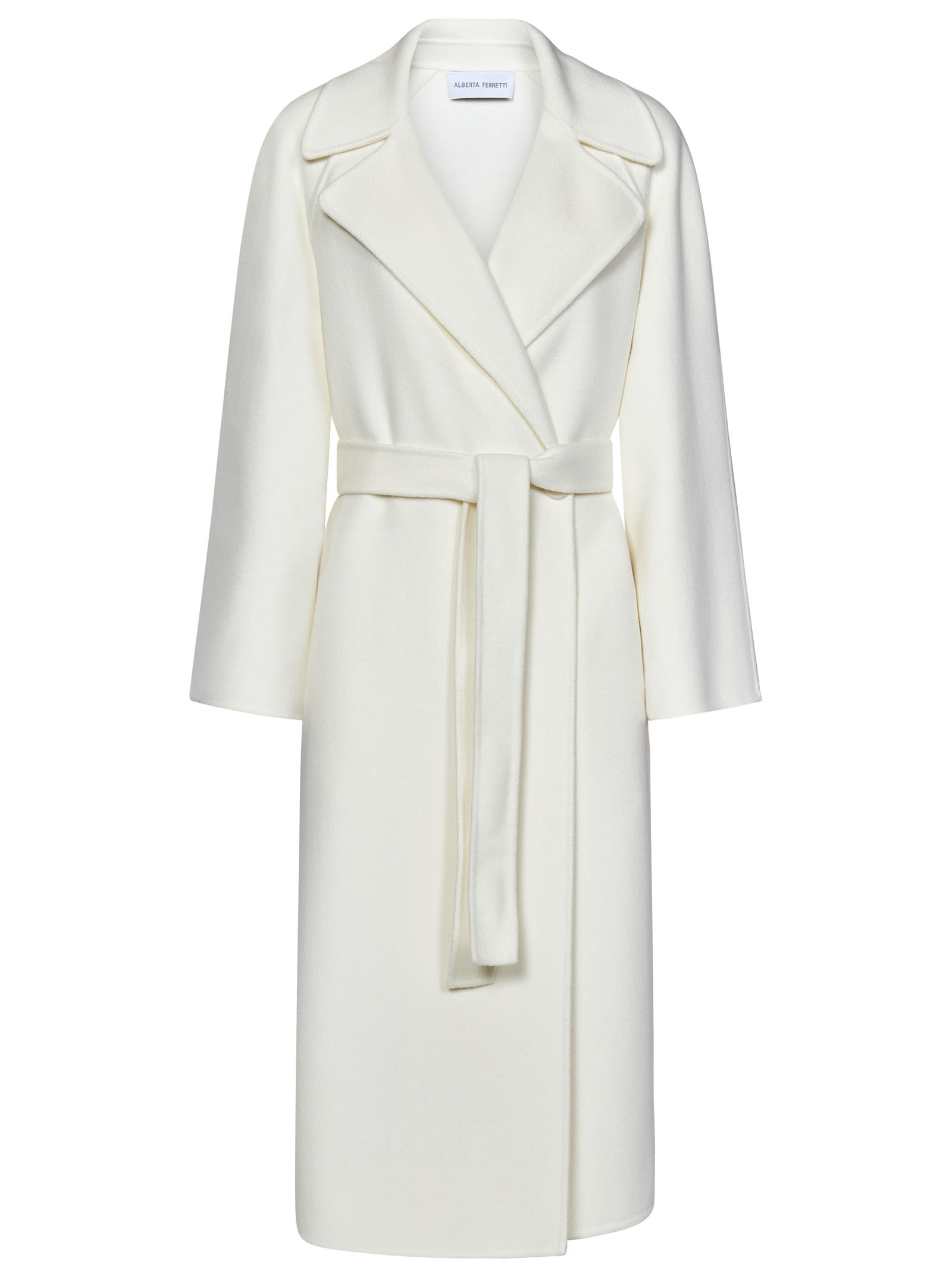 Shop Alberta Ferretti Coat In Ivory