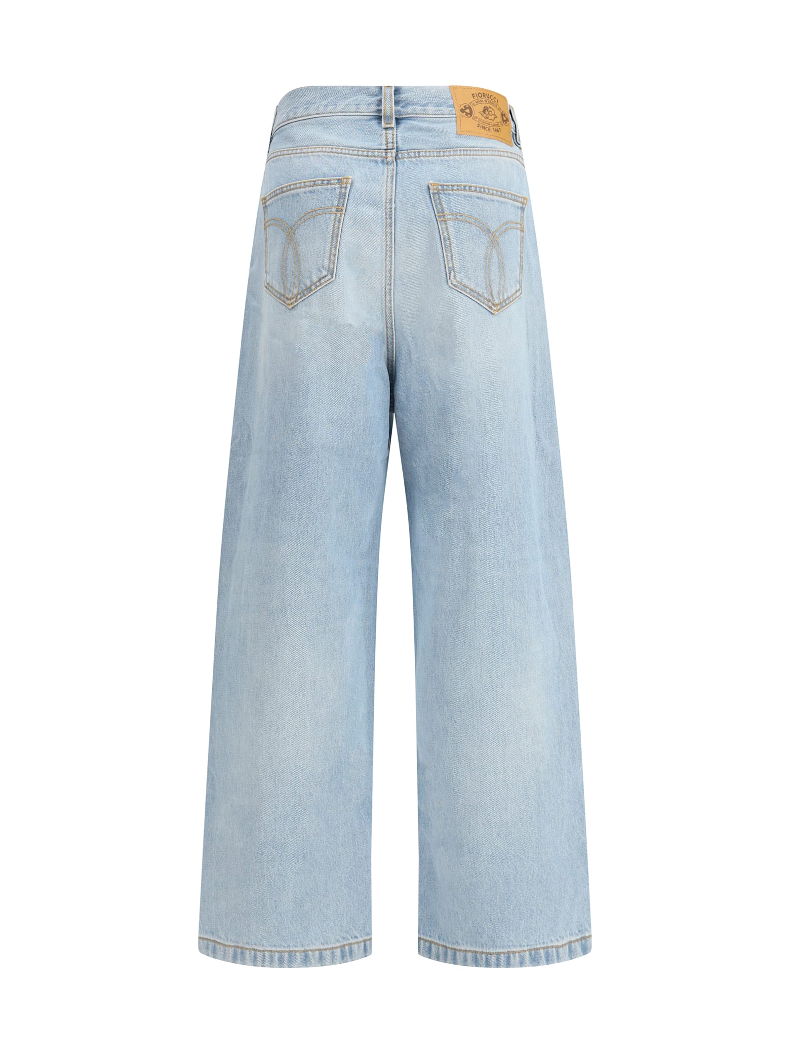 Fiorucci Tricolor Stripe Baggy Jeans In Multi