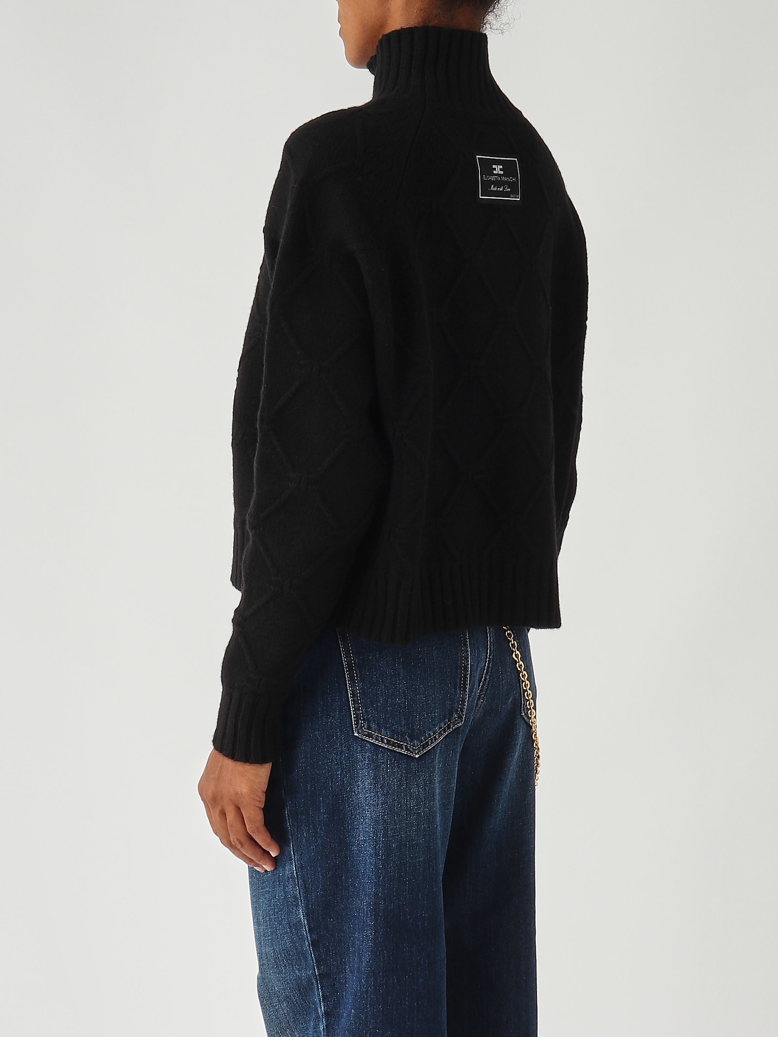 Elisabetta Franchi Lana Sweater In Black