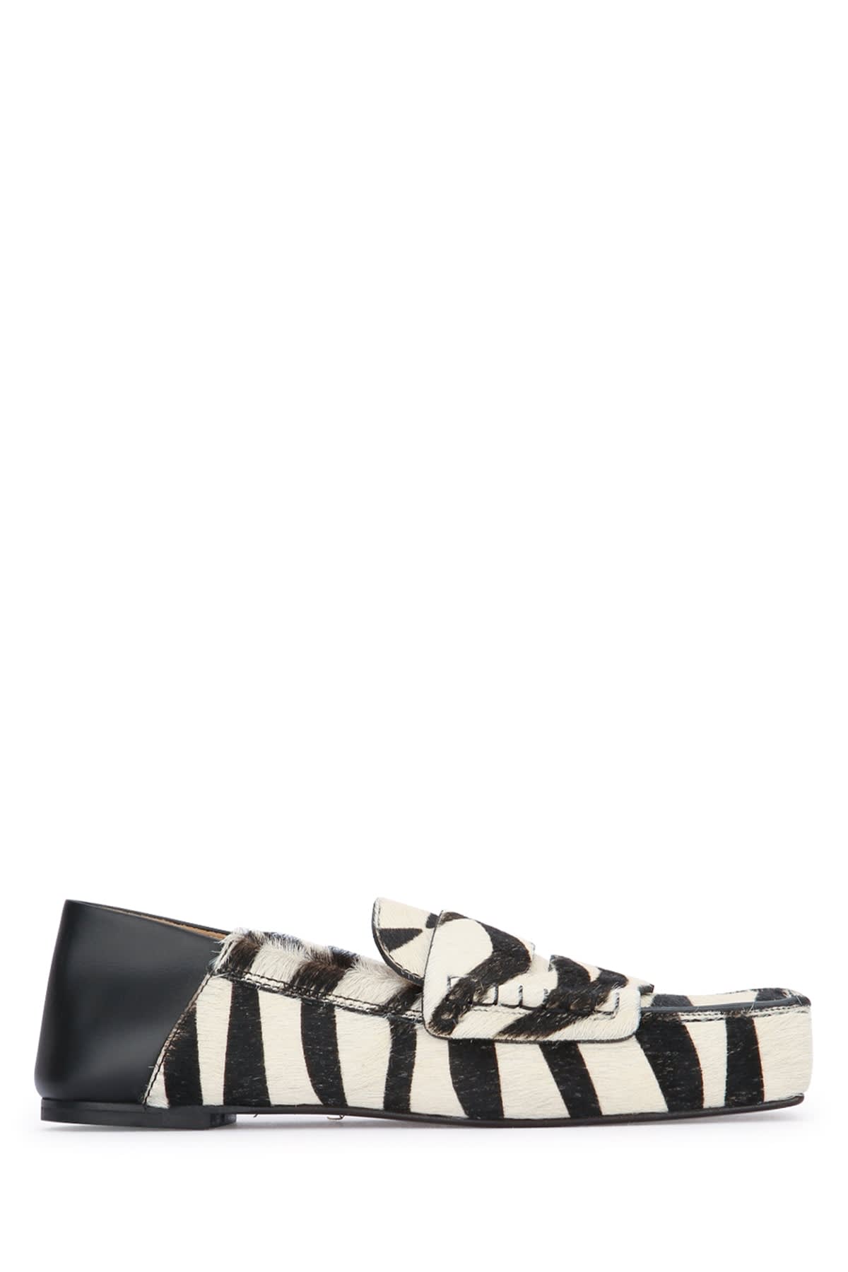 Shop Jacquemus Les Mocassins Carre In Blackandwhitezebra