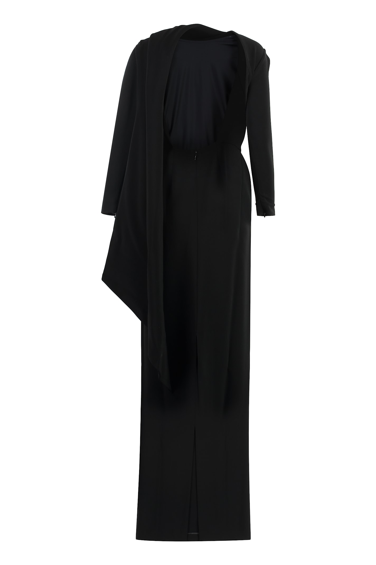 Shop Balenciaga Stretching Crepe Dress In Black