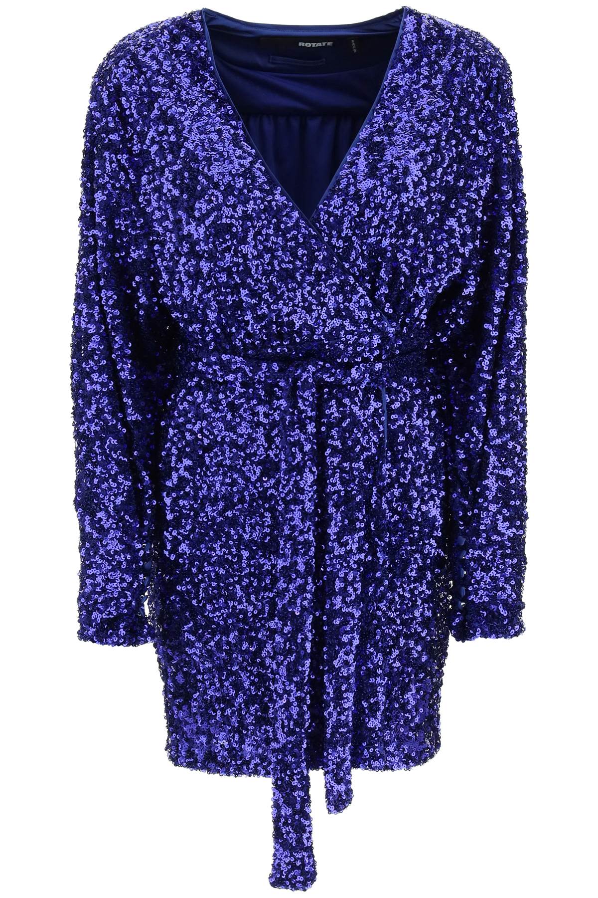 Shop Rotate Birger Christensen Samantha Sequined Mini Dress In Blue Iris (blue)