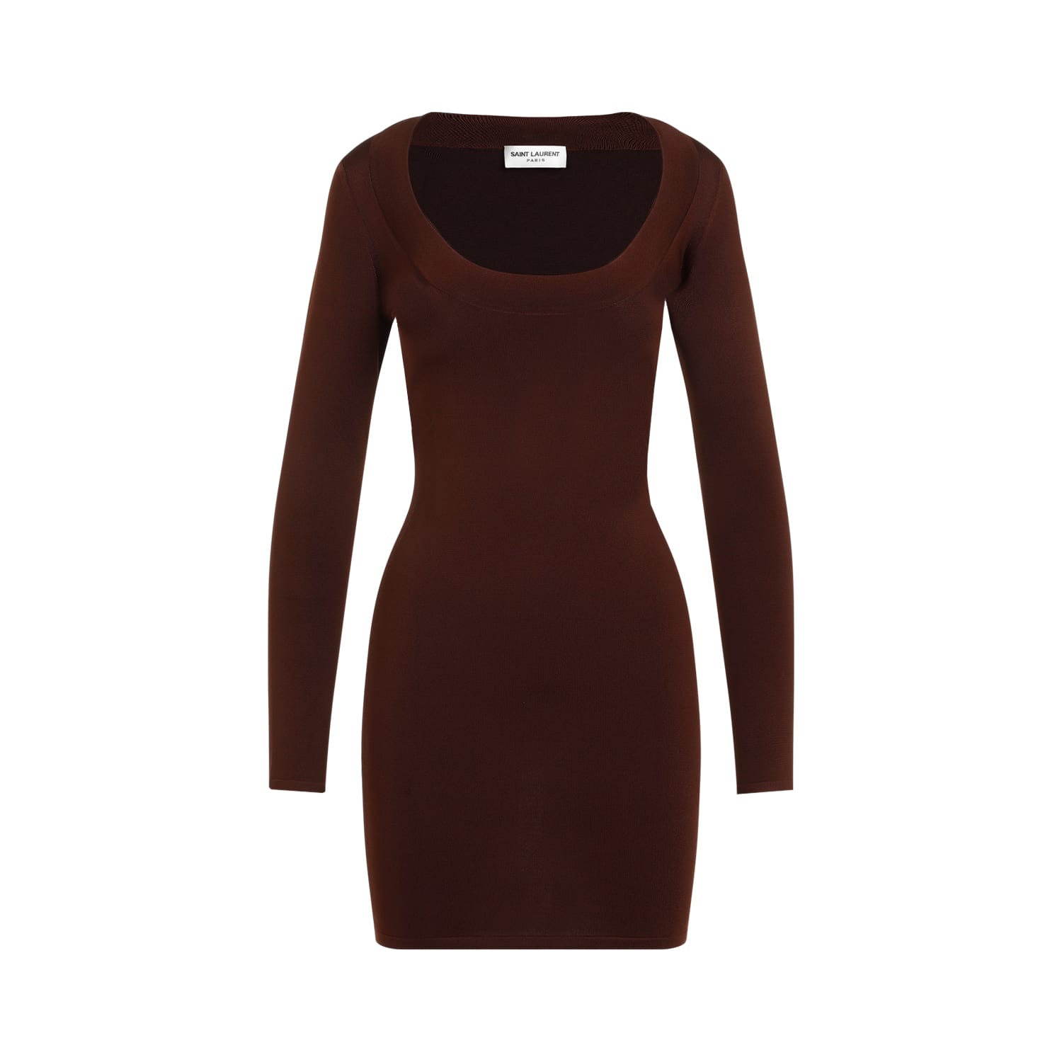 Shop Saint Laurent Mini Dress In Chocolat