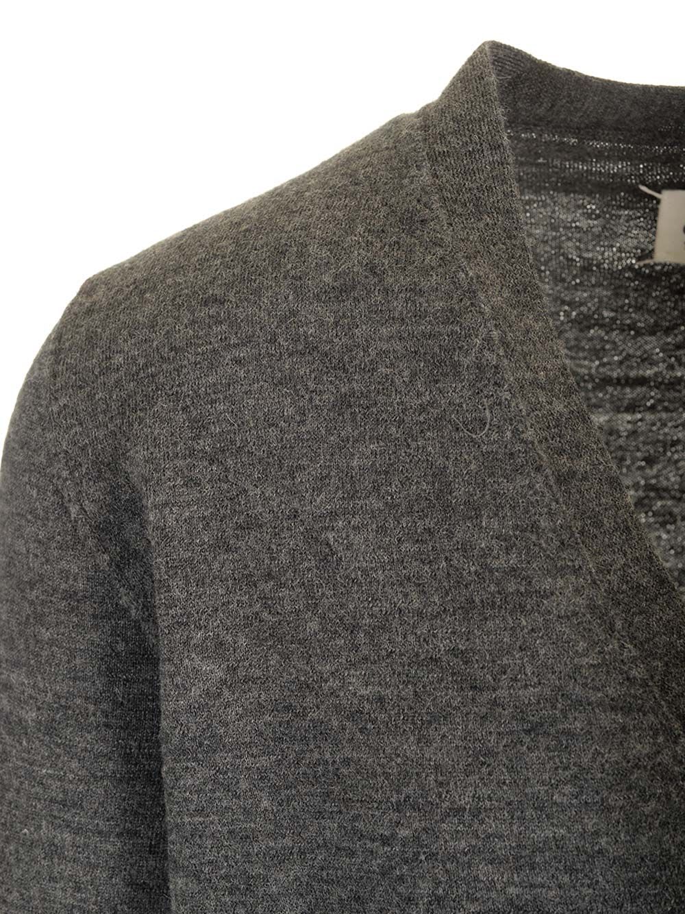 Shop Maison Margiela The Wool Knit V-neck Cardigan In Grey