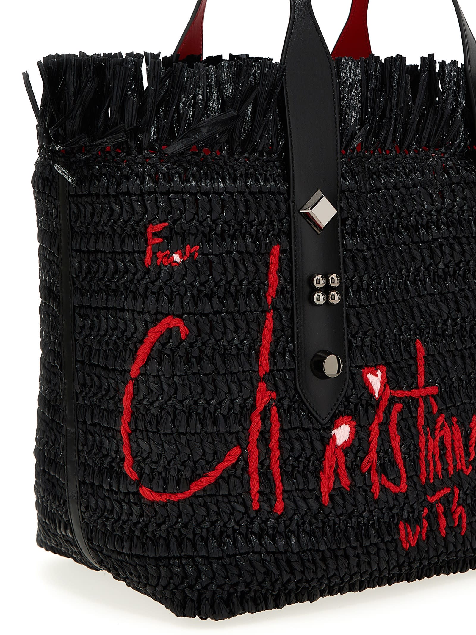 Shop Christian Louboutin X Ross De Palma Frangibus Medium Shopping Bag In Black