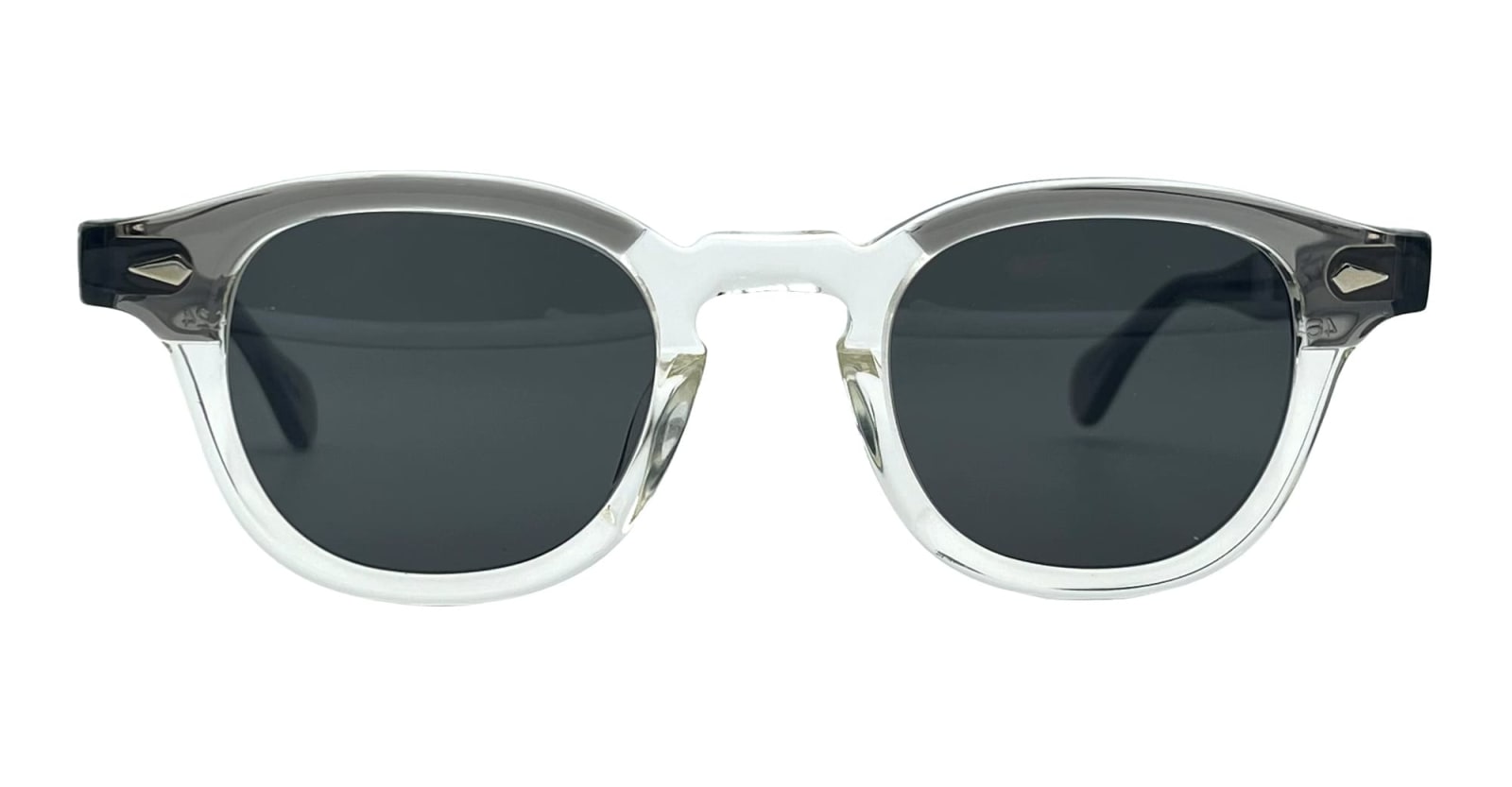 Julius Tart Optical Ar 46x24 - Grey Crystal Brow / Grey Lens Sunglasses In Blue