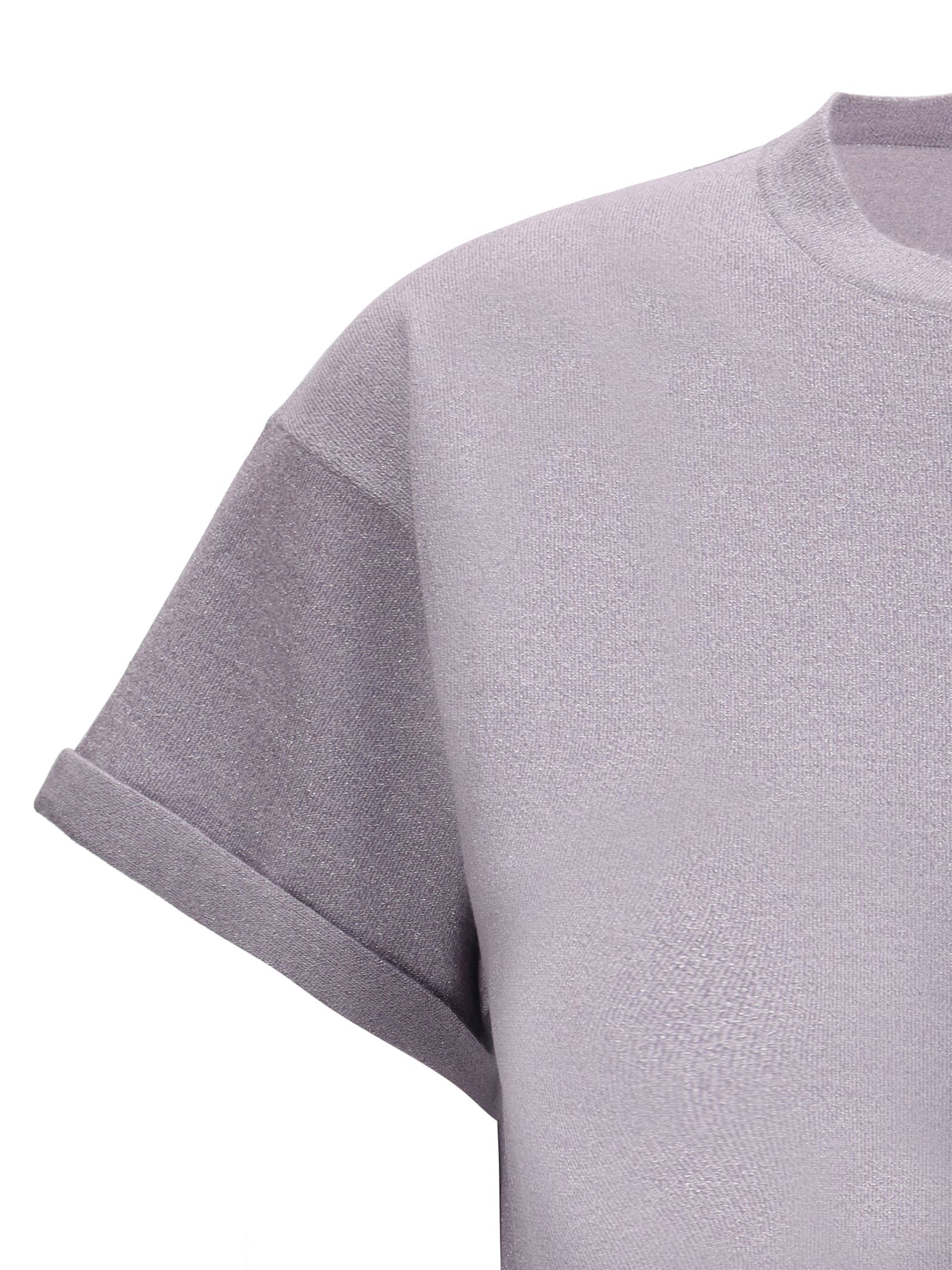 Brunello Cucinelli Cashmere Glitter T-shirt In Purple