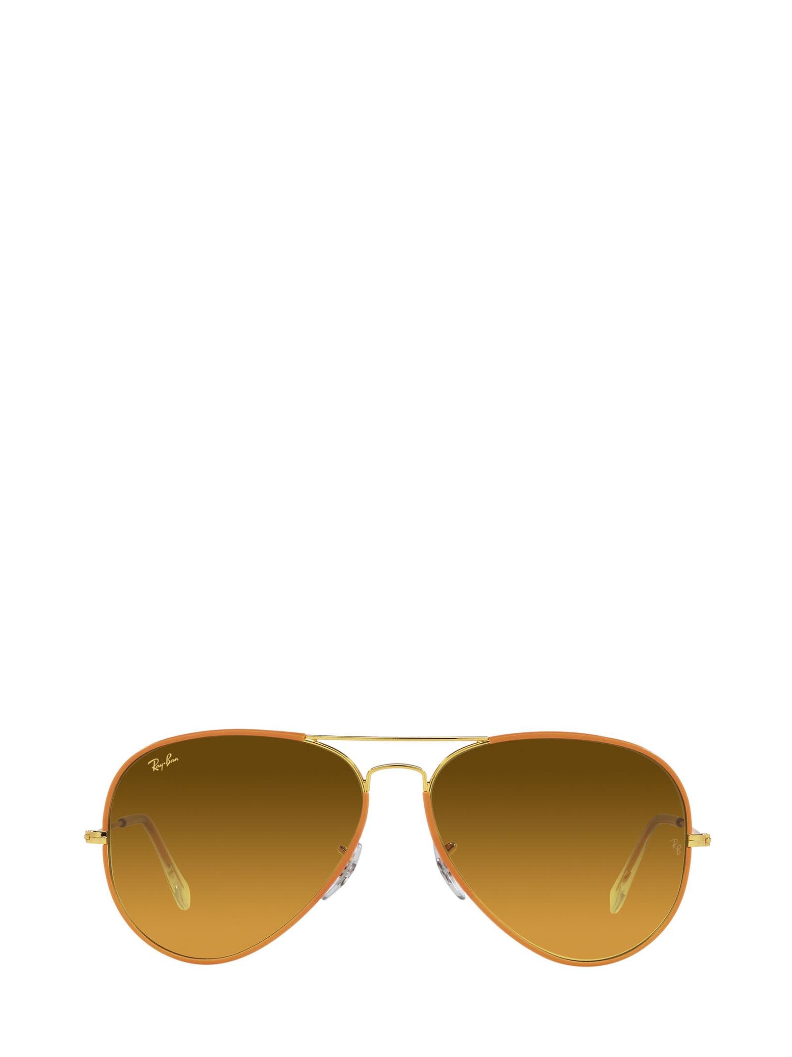Ray Ban Rb3025jm Orange On Legend Gold Sunglasses