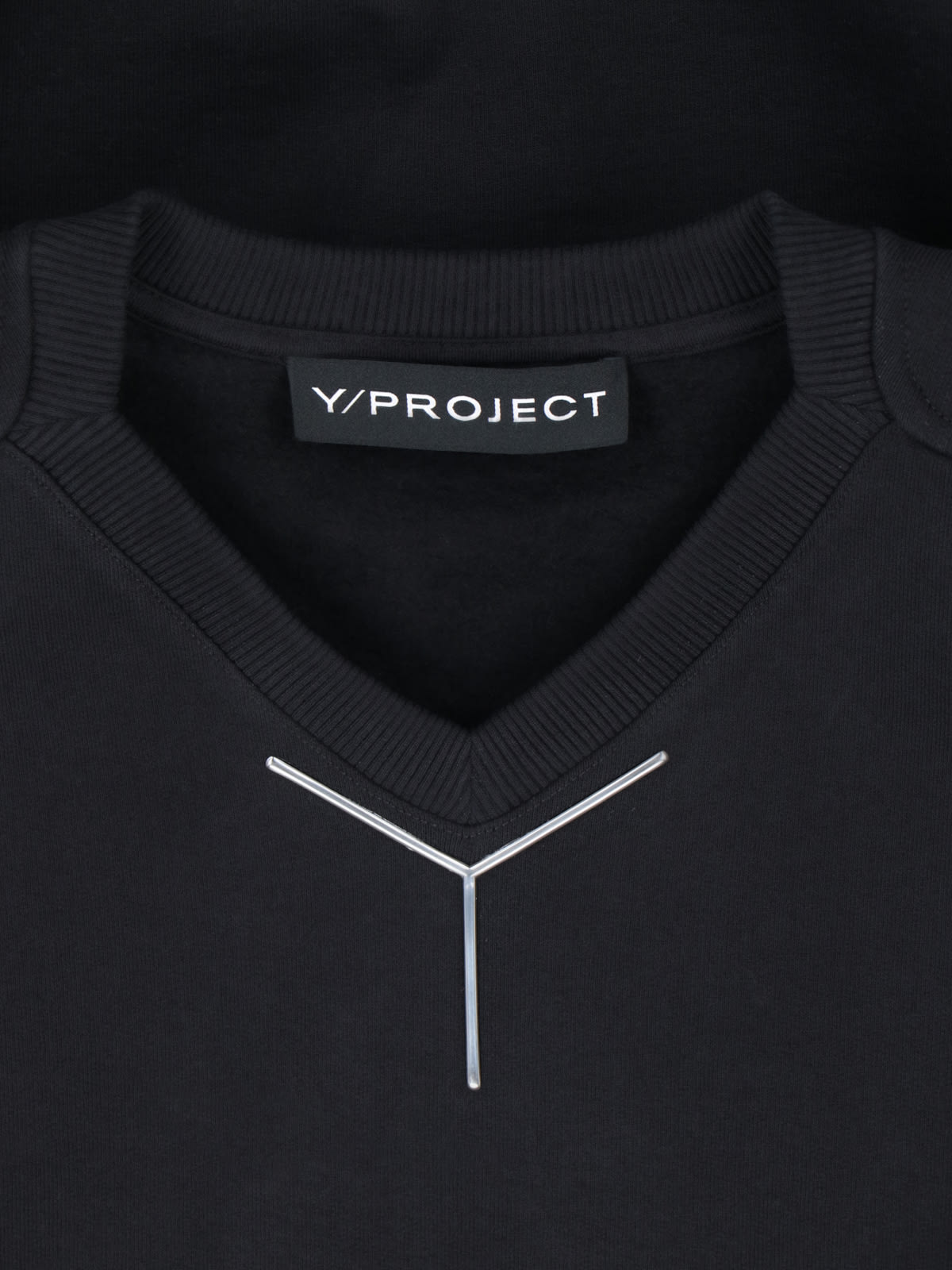 Shop Y/project Y Chrome Crew Neck Sweatshirt In Black