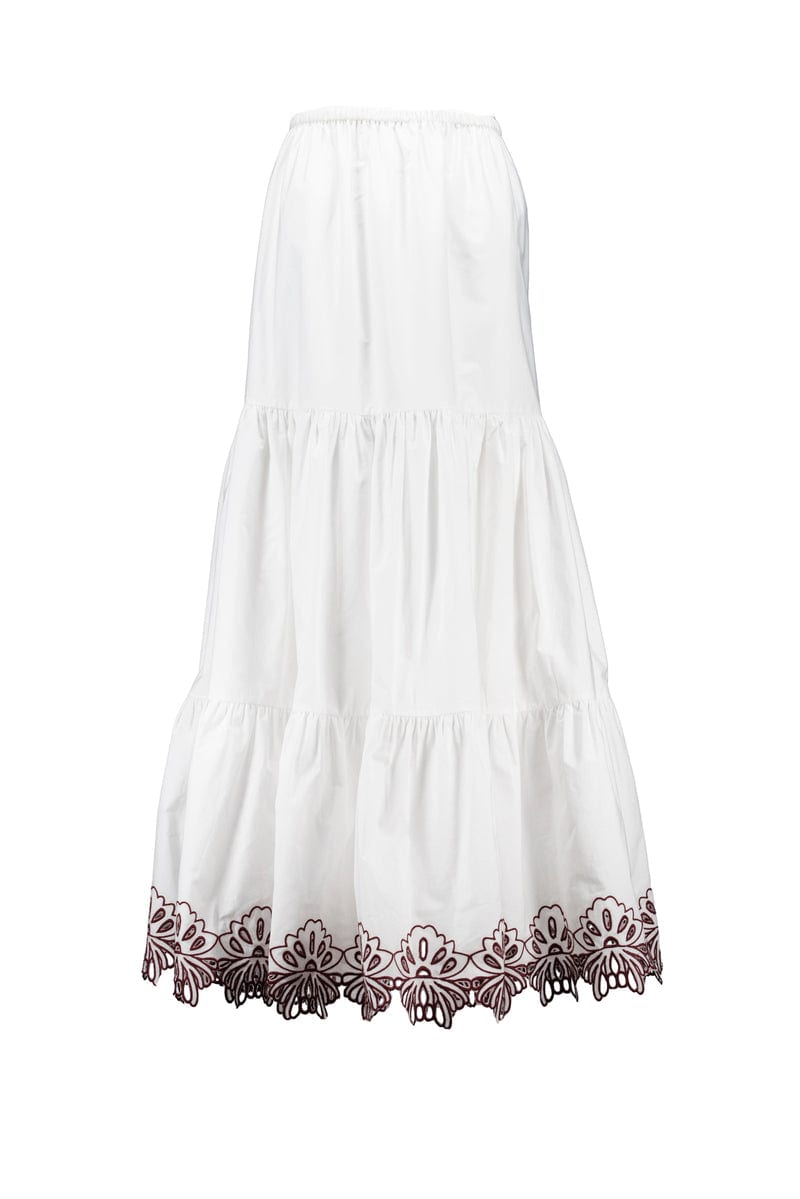 Shop Amotea Charlotte In White Cotton With Cut-out Flowers