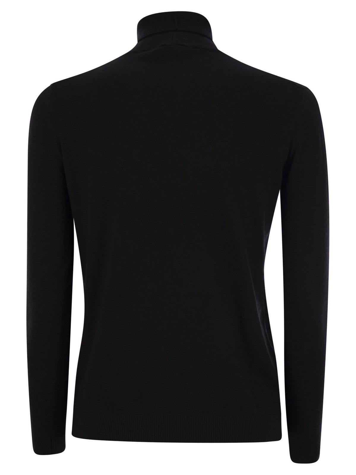 Shop Weekend Max Mara Kiku Turtleneck Knit Jumper In Black