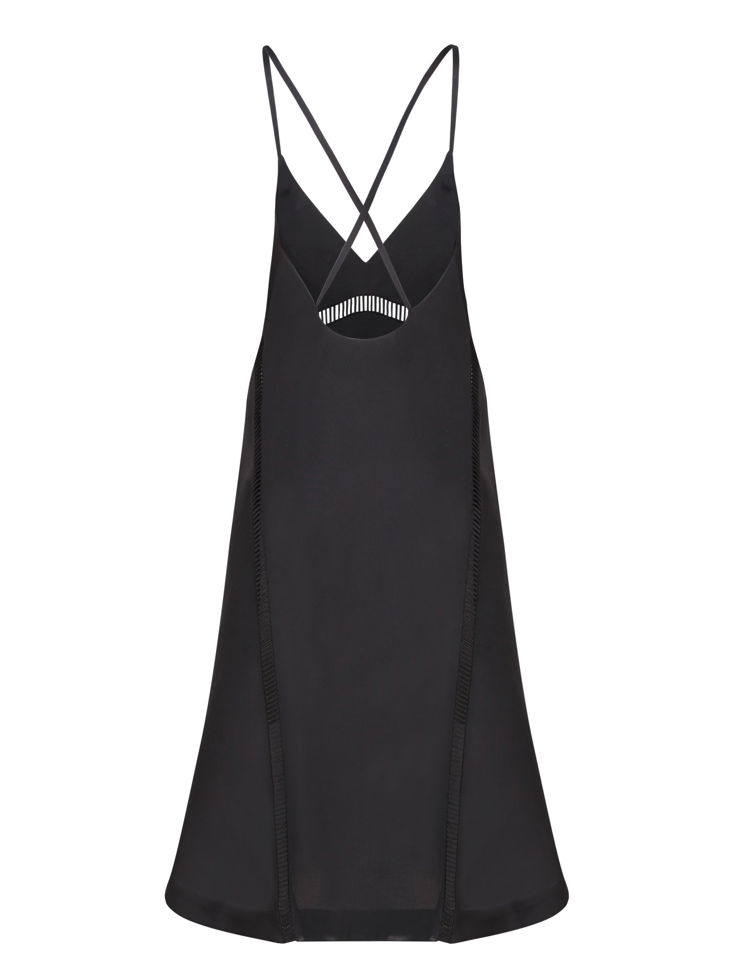 Shop Sacai Black Silk Cotton Midi Dress