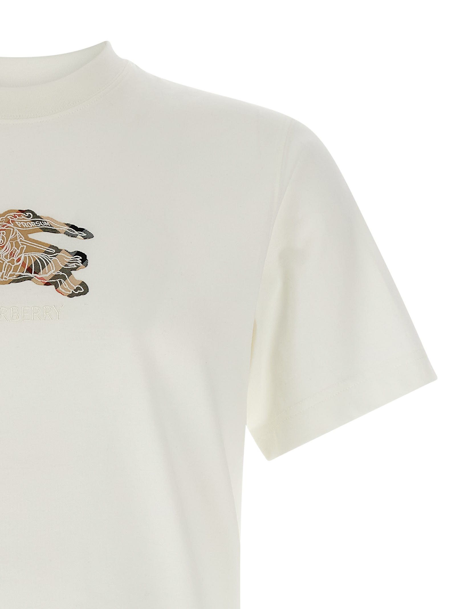 Burberry Graphic Print Crew Neck Short Sleeve T-shirt In White