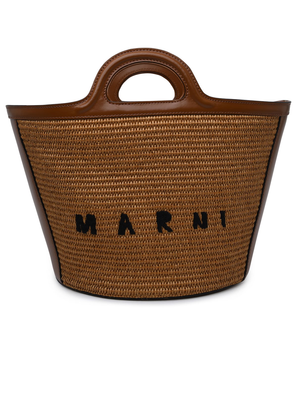 Shop Marni Brown Leather Blend Tropical Bag