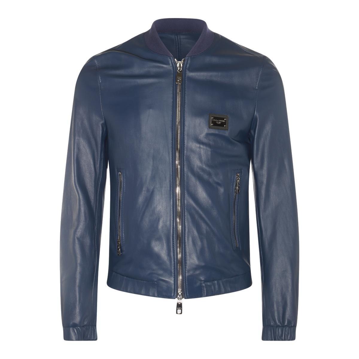 Shop Dolce & Gabbana Dg Essentials Zipped Bomber Jacket In Blu