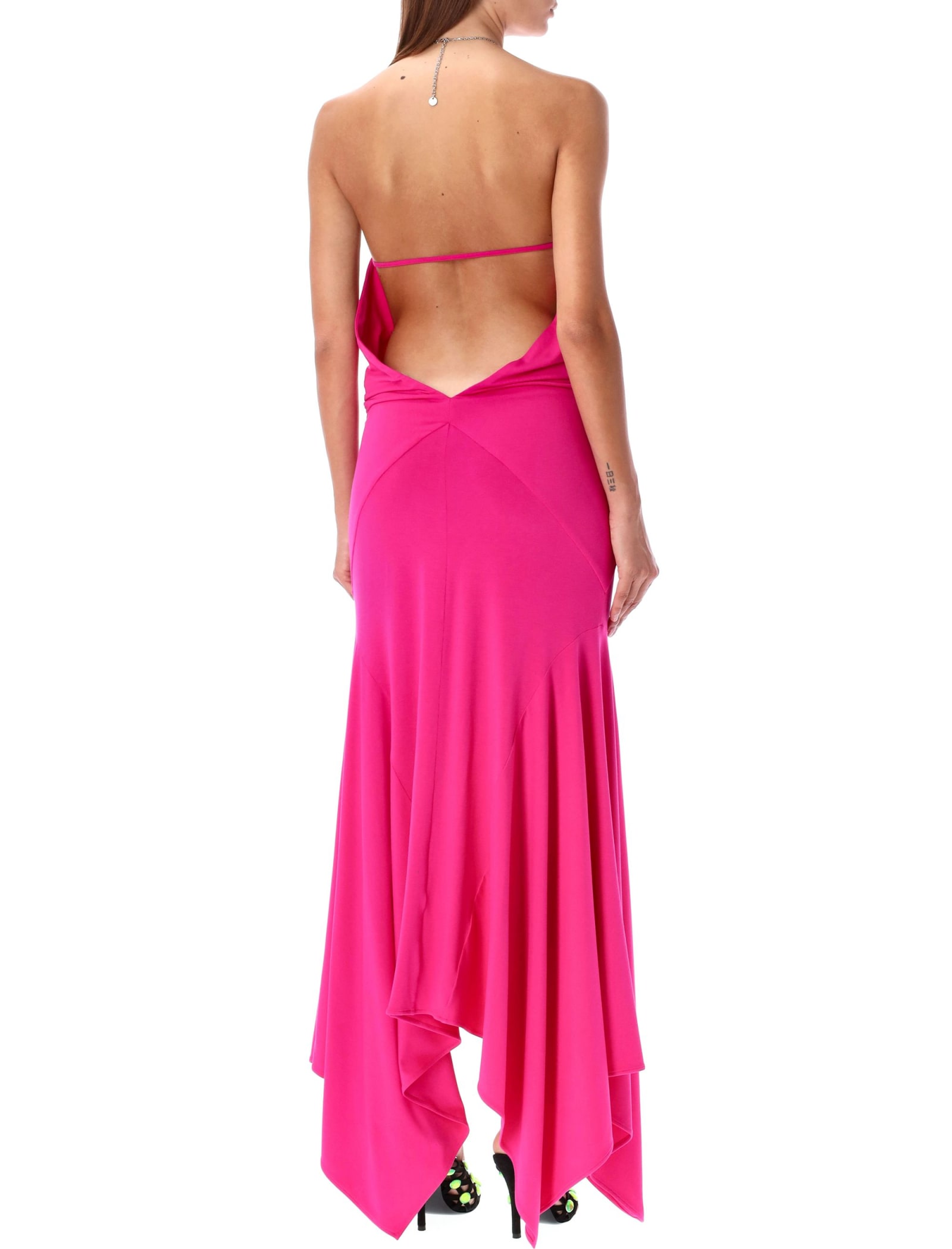 Attico Women's Long Jersey Dress In Fuxia