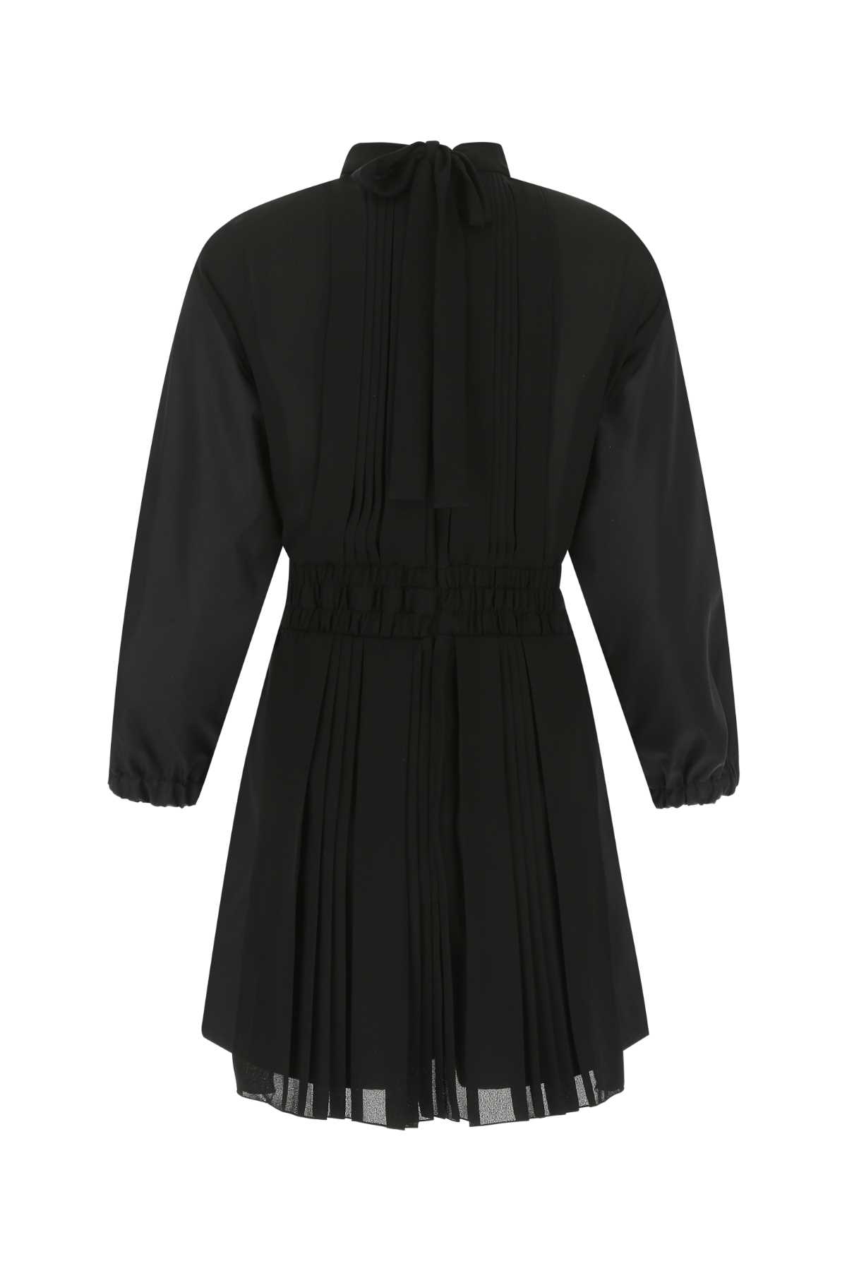 Shop Prada Black Re-nylon And Crepe Jumpsuit In F0002