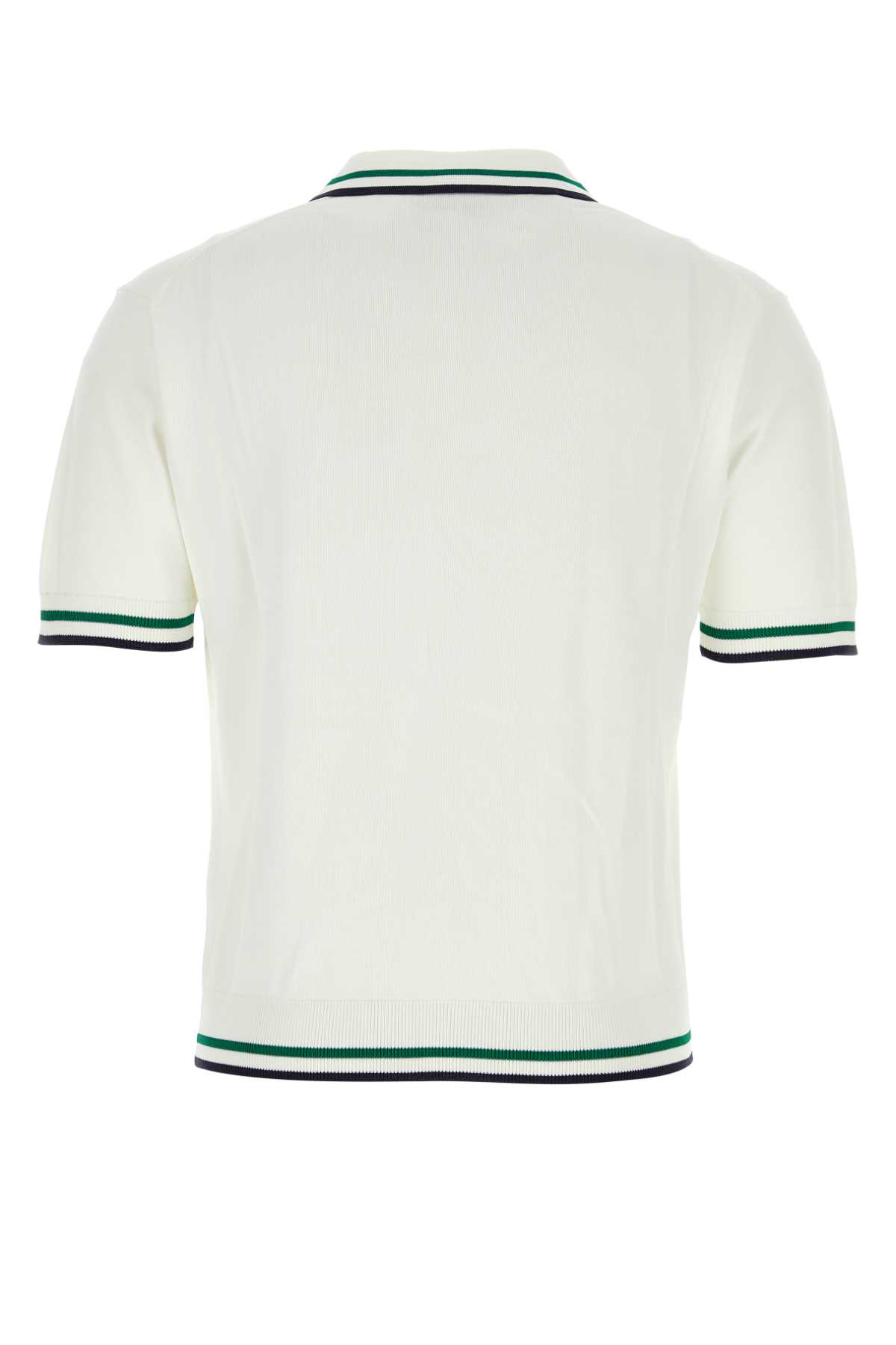 Casablanca White Viscose Blend Polo Shirt