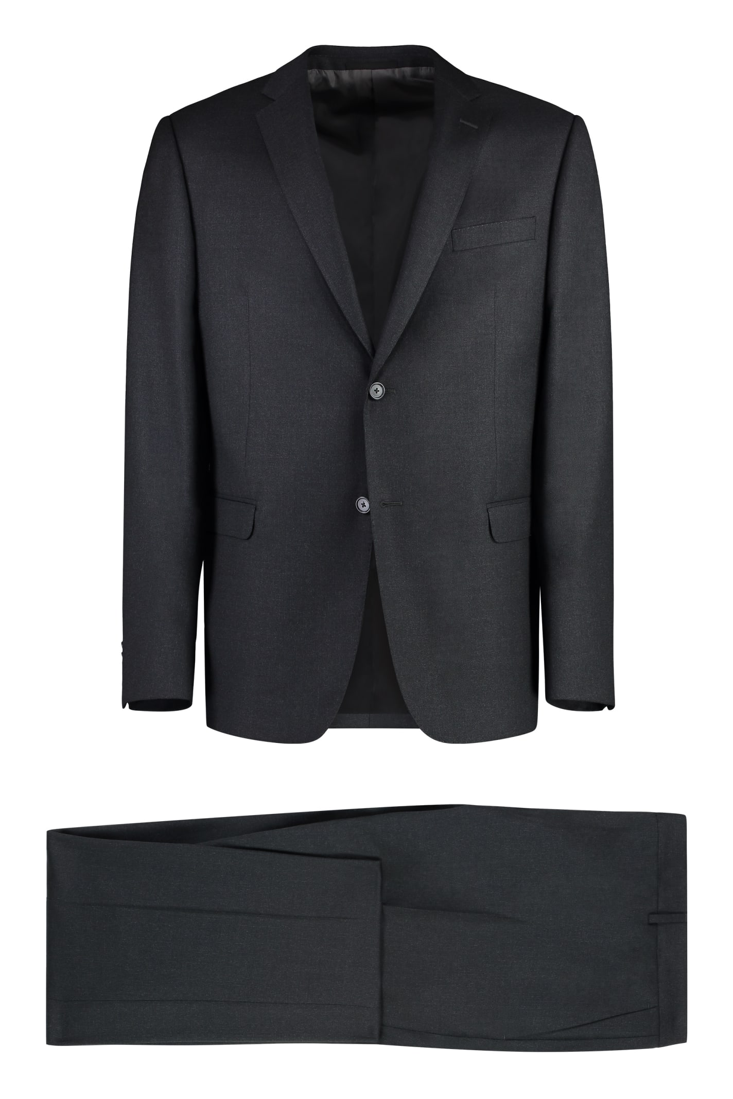 Shop Z Zegna Wool Two-pieces Suit In Grey