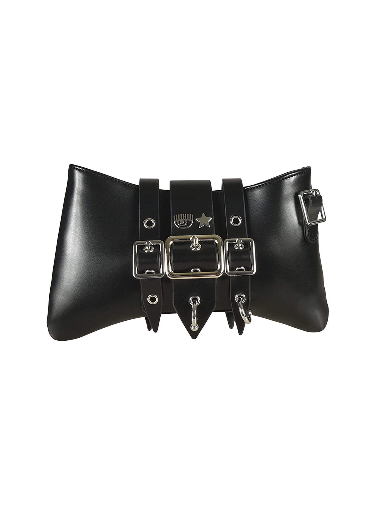 Shop Chiara Ferragni Eye Logo Multi-strapped Clutch In Black