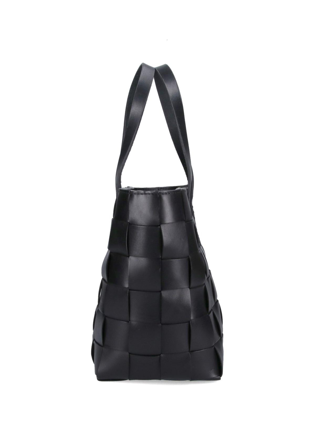 Dragon Diffusion Woven Rectangular Tote Bag With Dual Handles In Black