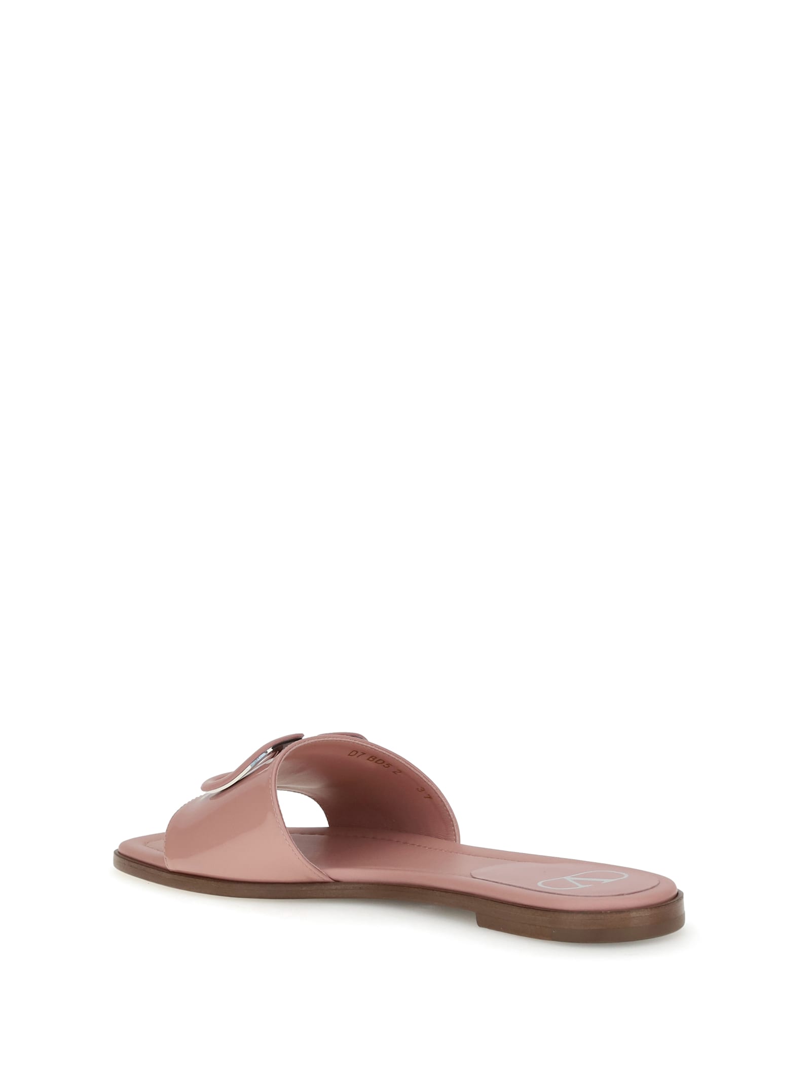 Valentino Patent Leathe Vlogo Slide Sandals