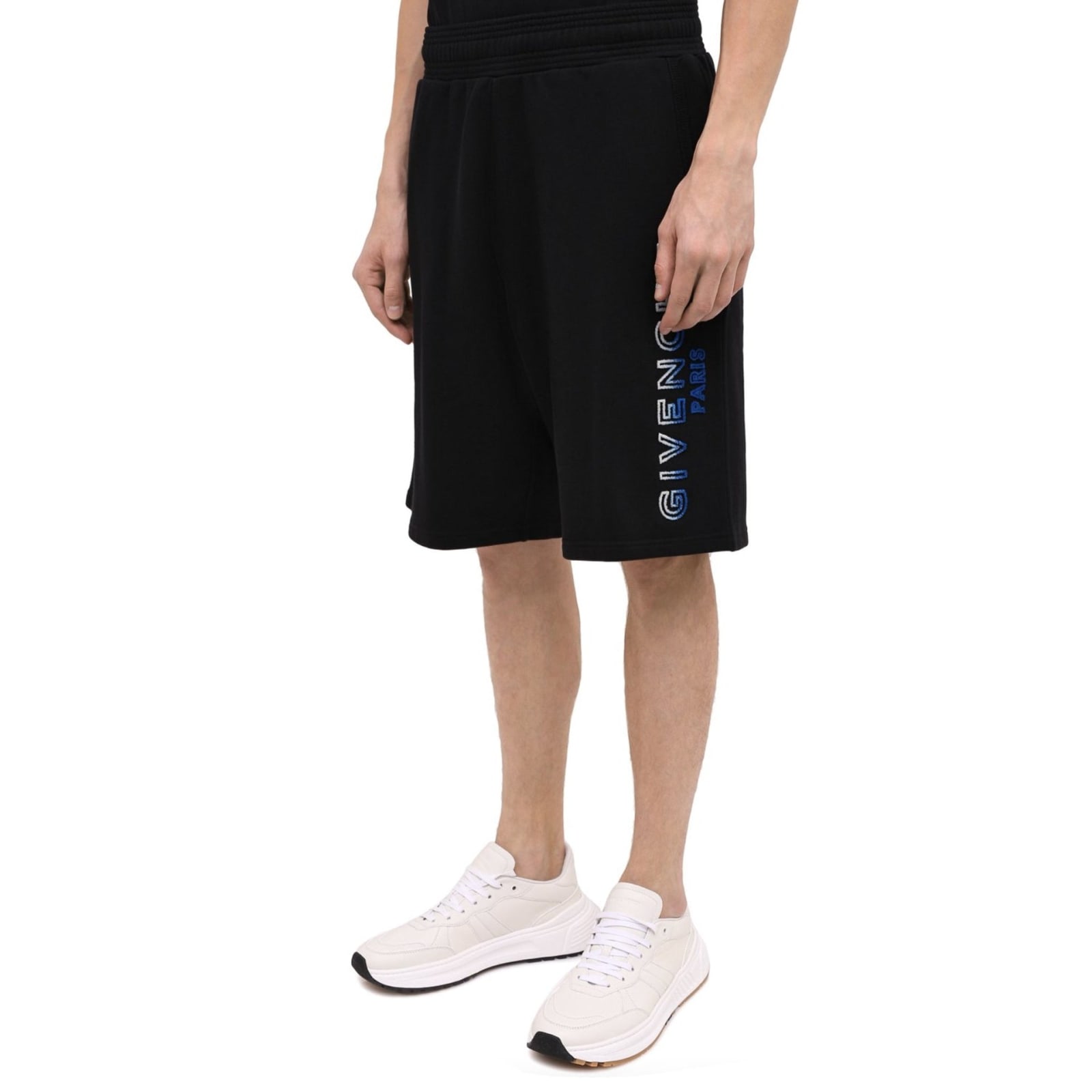 Shop Givenchy Logo Track Shorts In Black