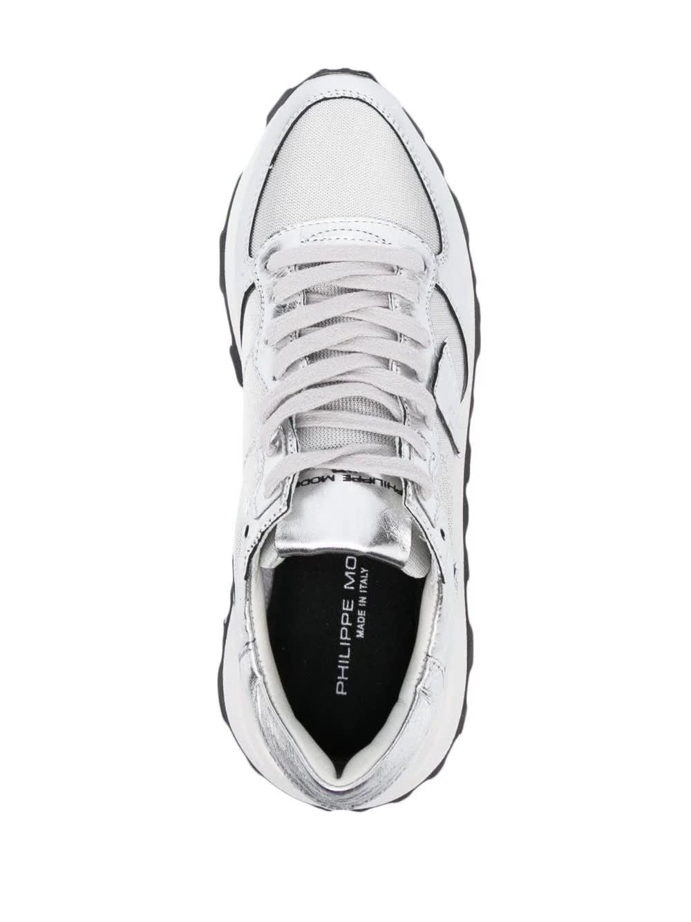 Shop Philippe Model Tropez Haute Low Sneakers - Silver