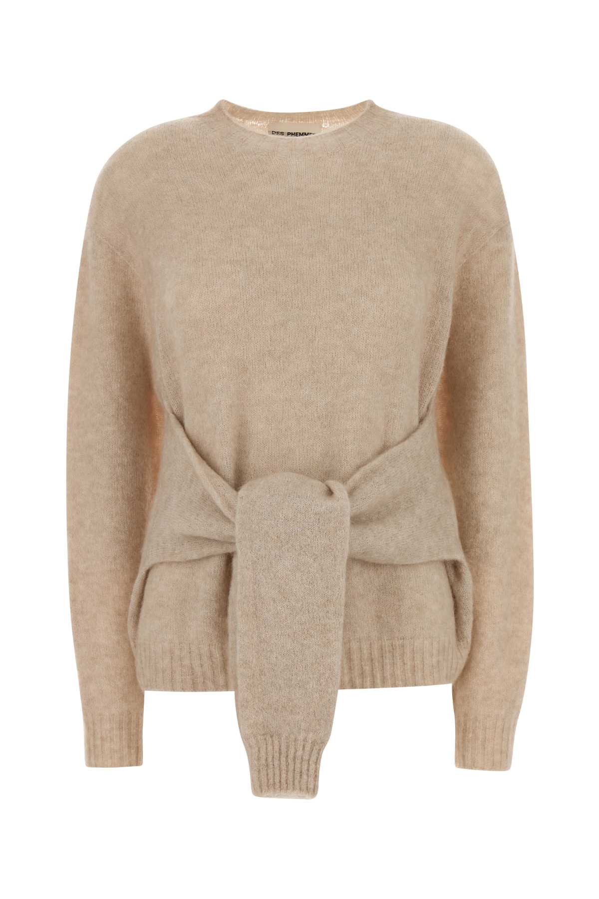 Des Phemmes Beige Stretch Nylon Blend Sweater