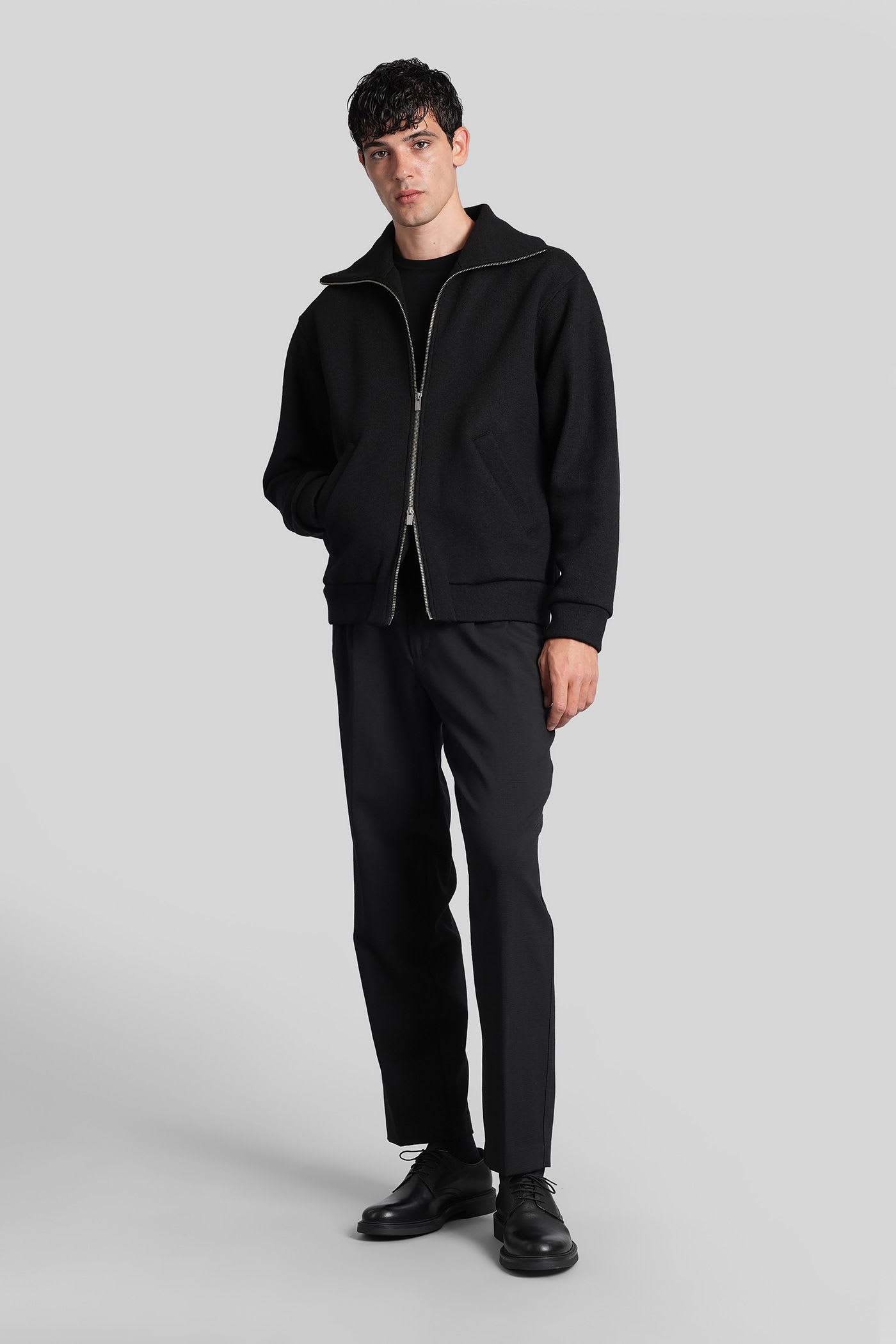Barena Venezia High-neck Zip-front Cardigan In Black