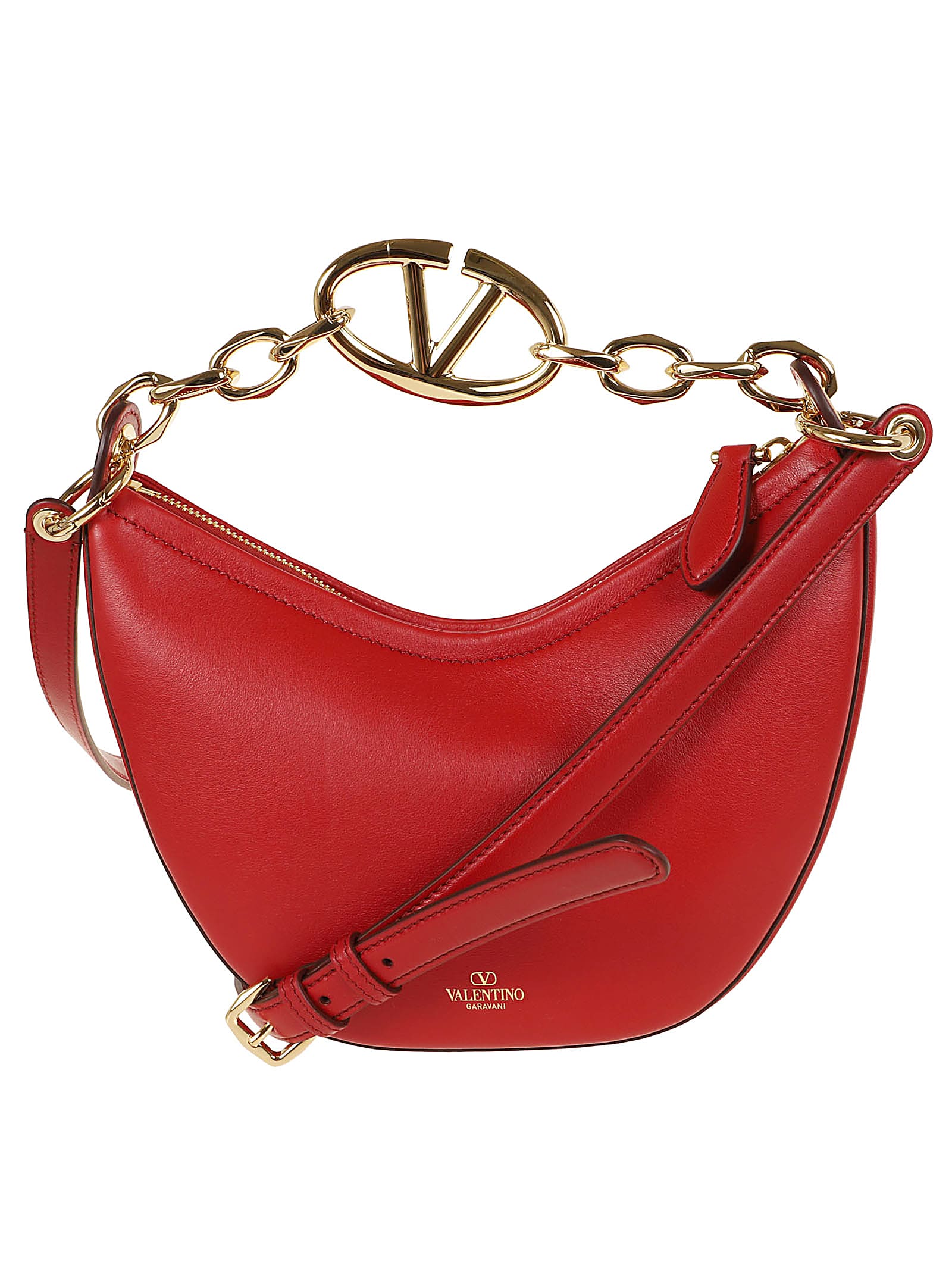 Shop Valentino Mini Hobo In Ro Rosso